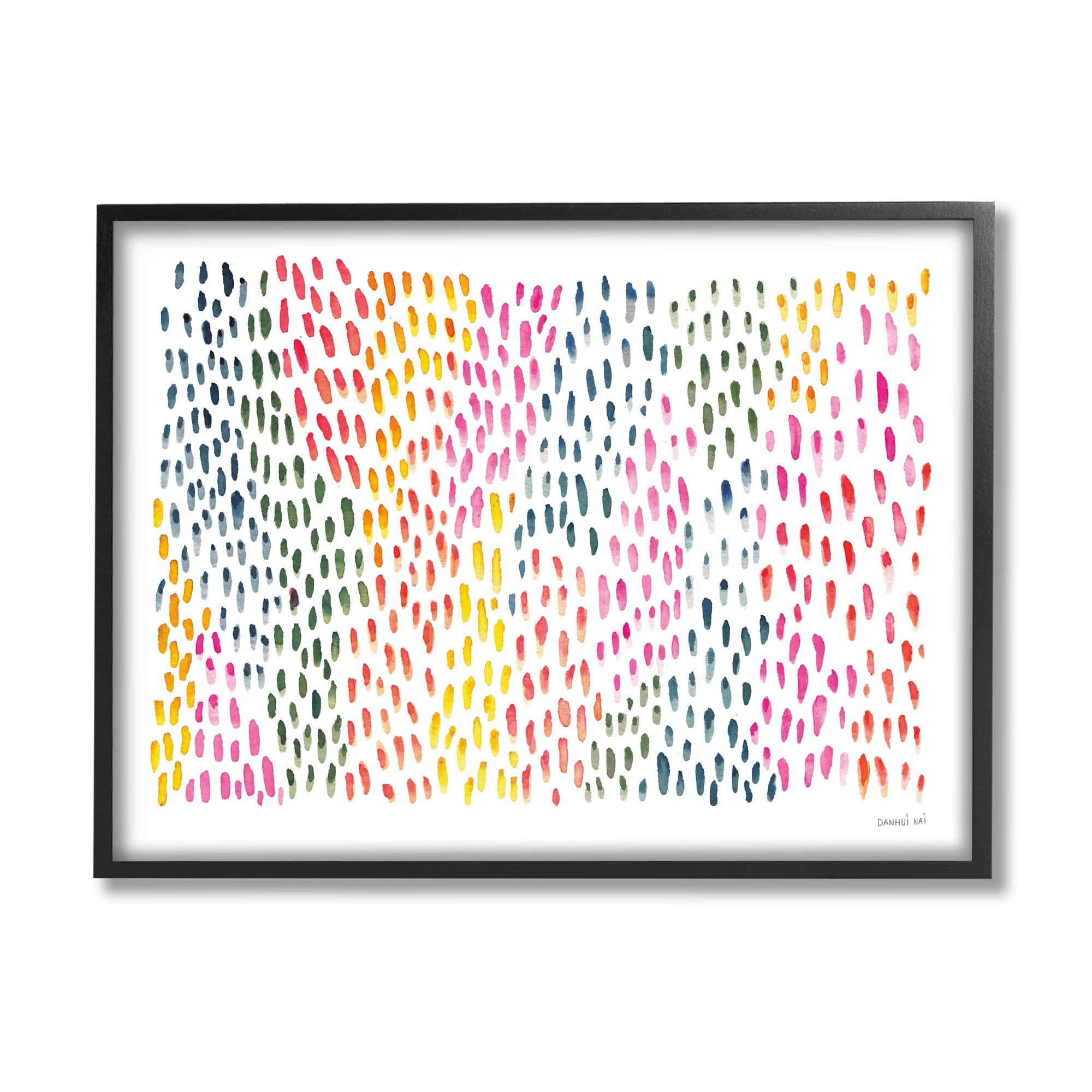 Stupell Indtries Abstract Splotch Marks Pink Yellow Green Pattern,14 x 11,Design by Danhui Nai