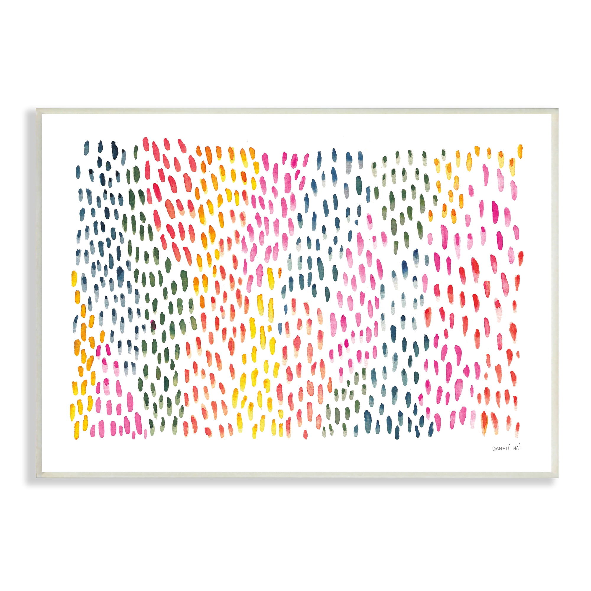 Stupell Indtries Abstract Splotch Marks Pink Yellow Green Pattern,19 x 13,Design by Danhui Nai