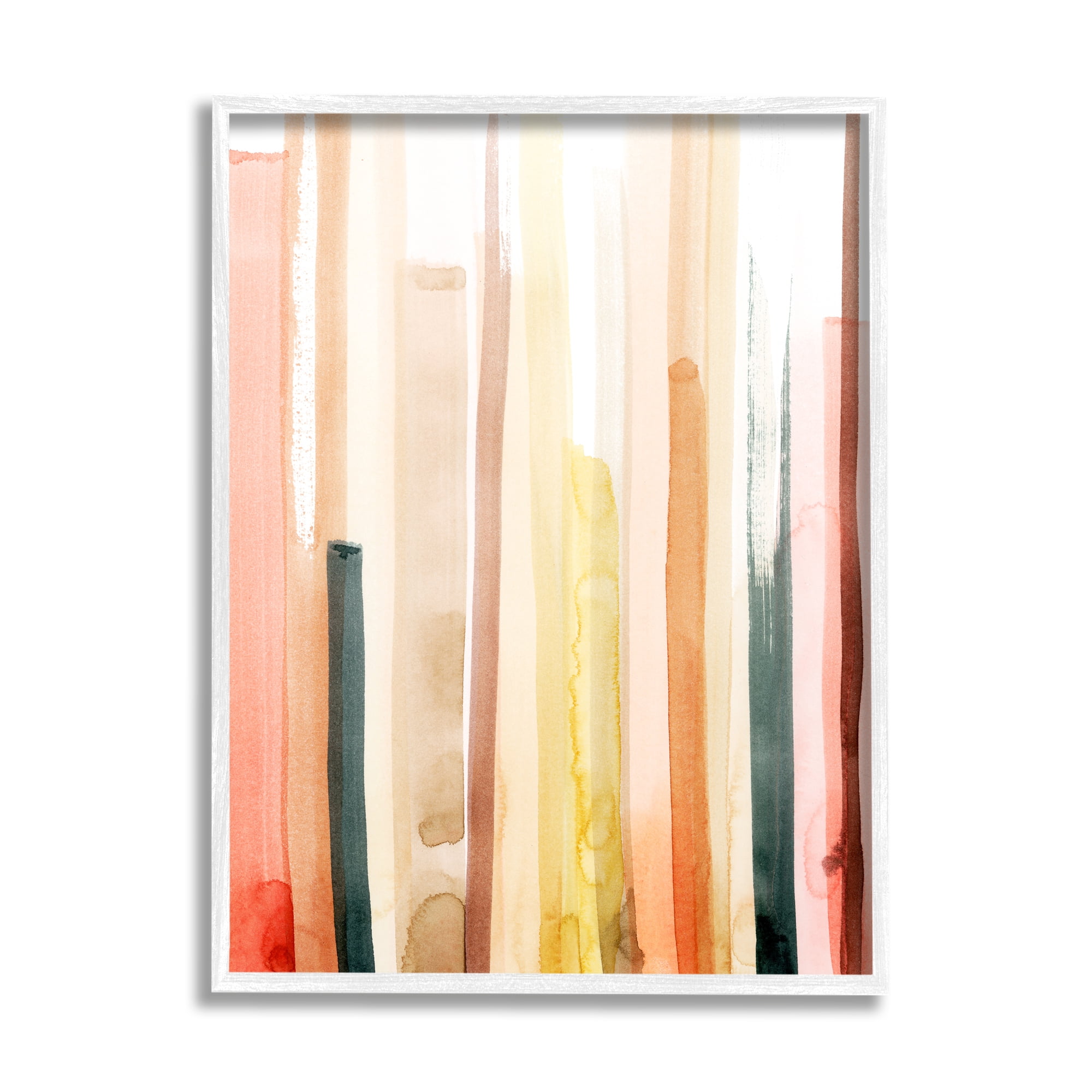 Stupell Indtries Abstract Watercolor Stripe Pattern Warm Red Brown Tones,11 x 14,Design by Grace Popp