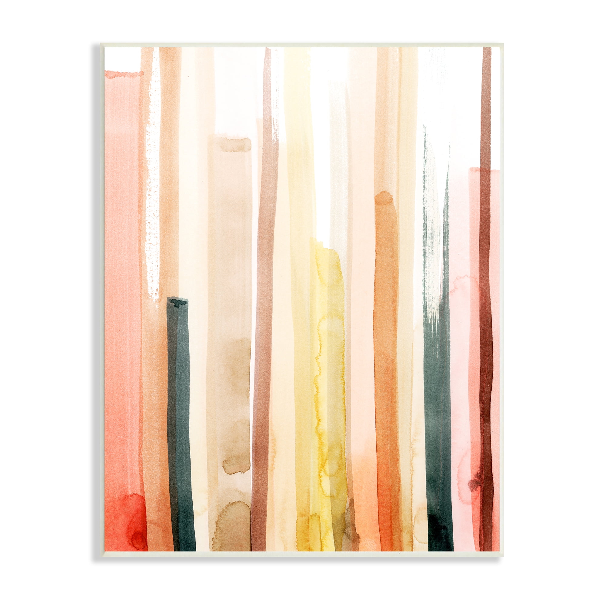 Stupell Indtries Abstract Watercolor Stripe Pattern Warm Red Brown Tones,13 x 19,Design by Grace Popp