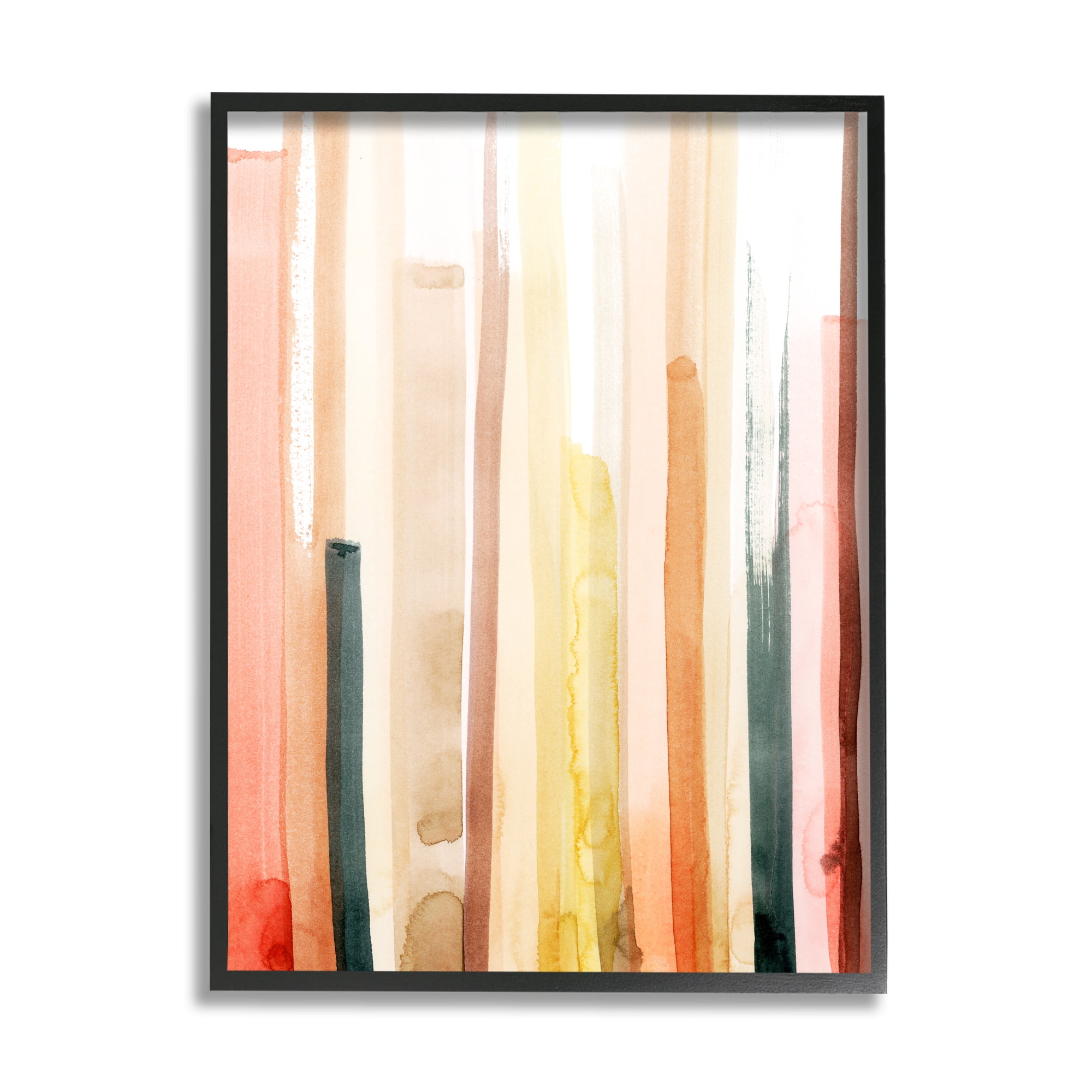 Stupell Indtries Abstract Watercolor Stripe Pattern Warm Red Brown Tones,16 x 20,Design by Grace Popp