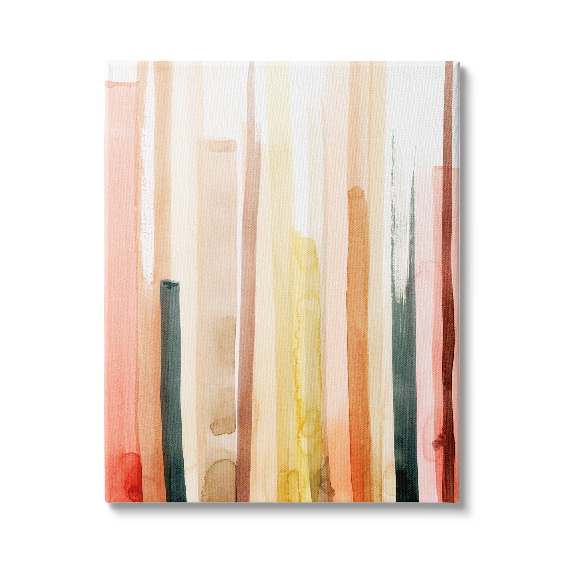 Stupell Indtries Abstract Watercolor Stripe Pattern Warm Red Brown Tones,24 x 30,Design by Grace Popp