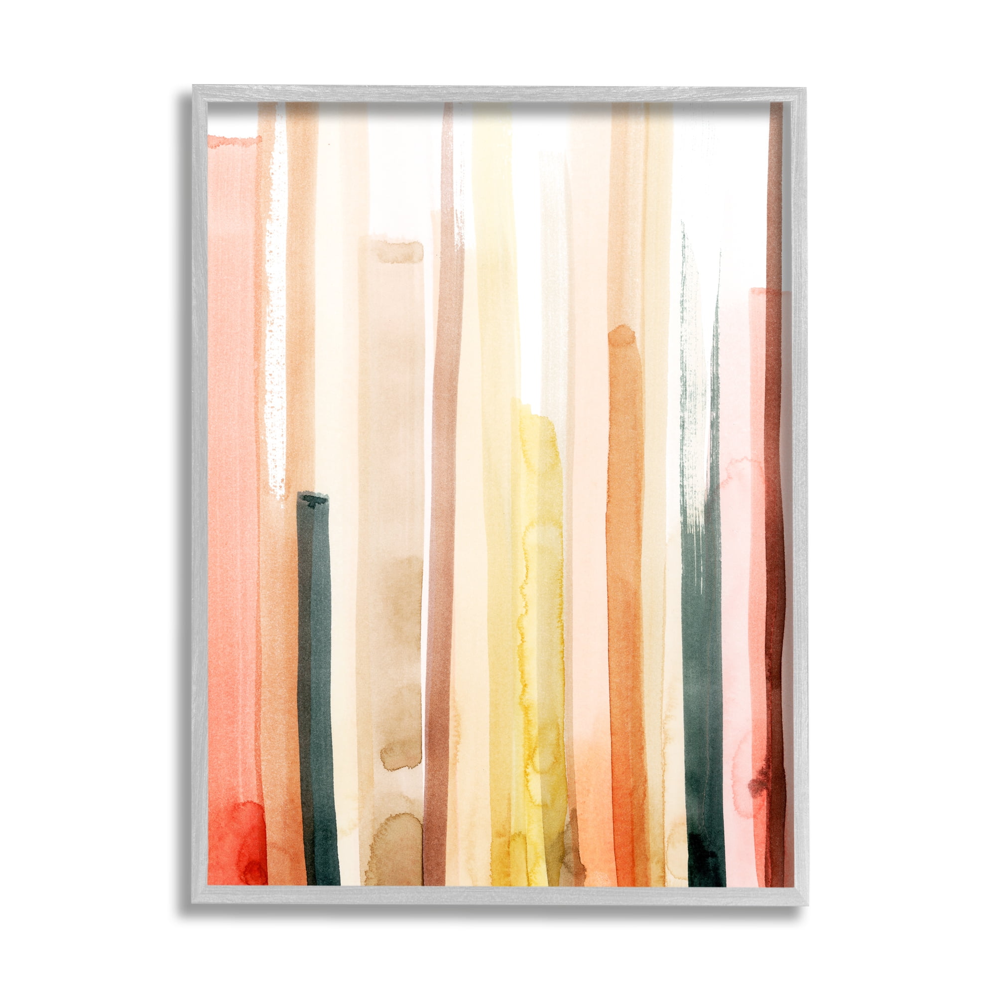 Stupell Indtries Abstract Watercolor Stripe Pattern Warm Red Brown Tones,24 x 30,Design by Grace Popp