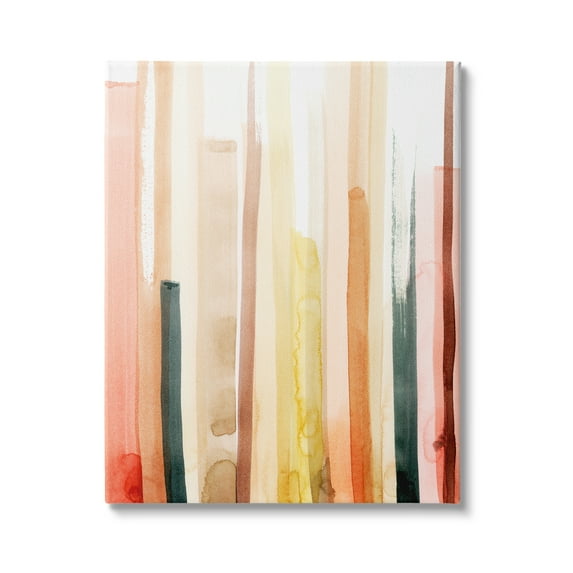 Stupell Indtries Abstract Watercolor Stripe Pattern Warm Red Brown Tones,36 x 48,Design by Grace Popp