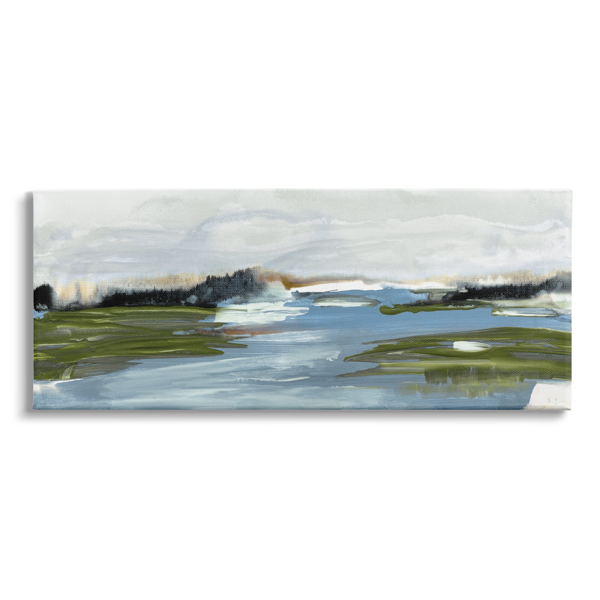 Stupell Indtries Abstract Wetland Landscape Soft Contemporary Marsh Field,24 x 10,Design by ​Sn Jill