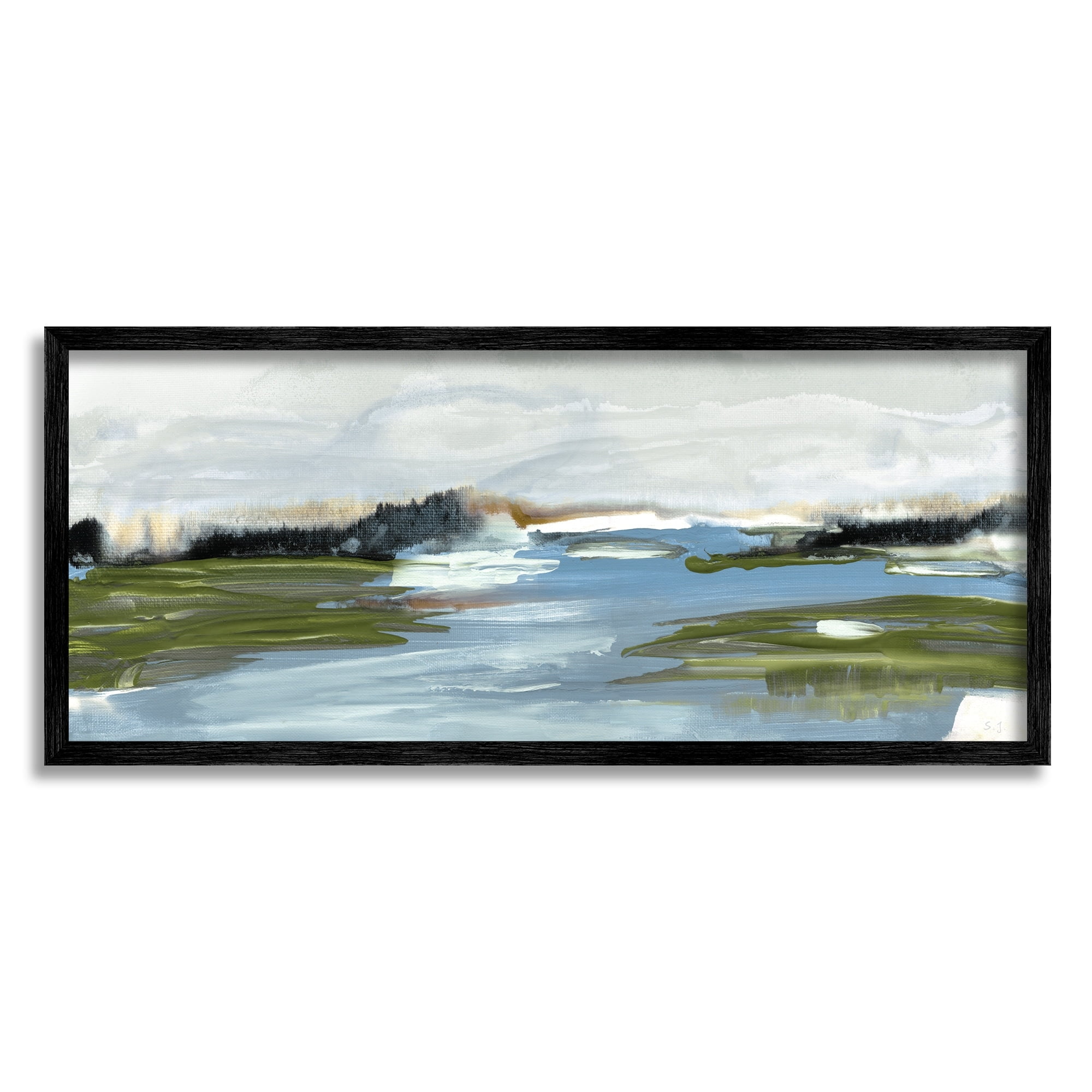 Stupell Indtries Abstract Wetland Landscape Soft Contemporary Marsh Field,24 x 10,Design by ​Sn Jill
