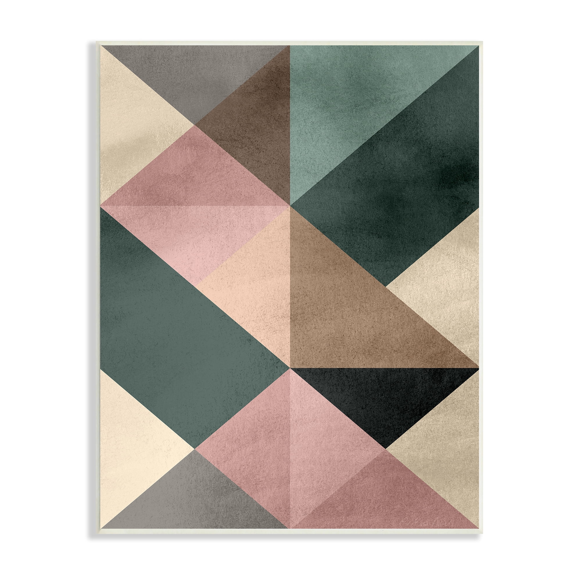 Stupell Indtries Abstract Woven Geometric Shapes Contrasting Triangles Earth Tones,13 x 19,Design by Design Fabrikken