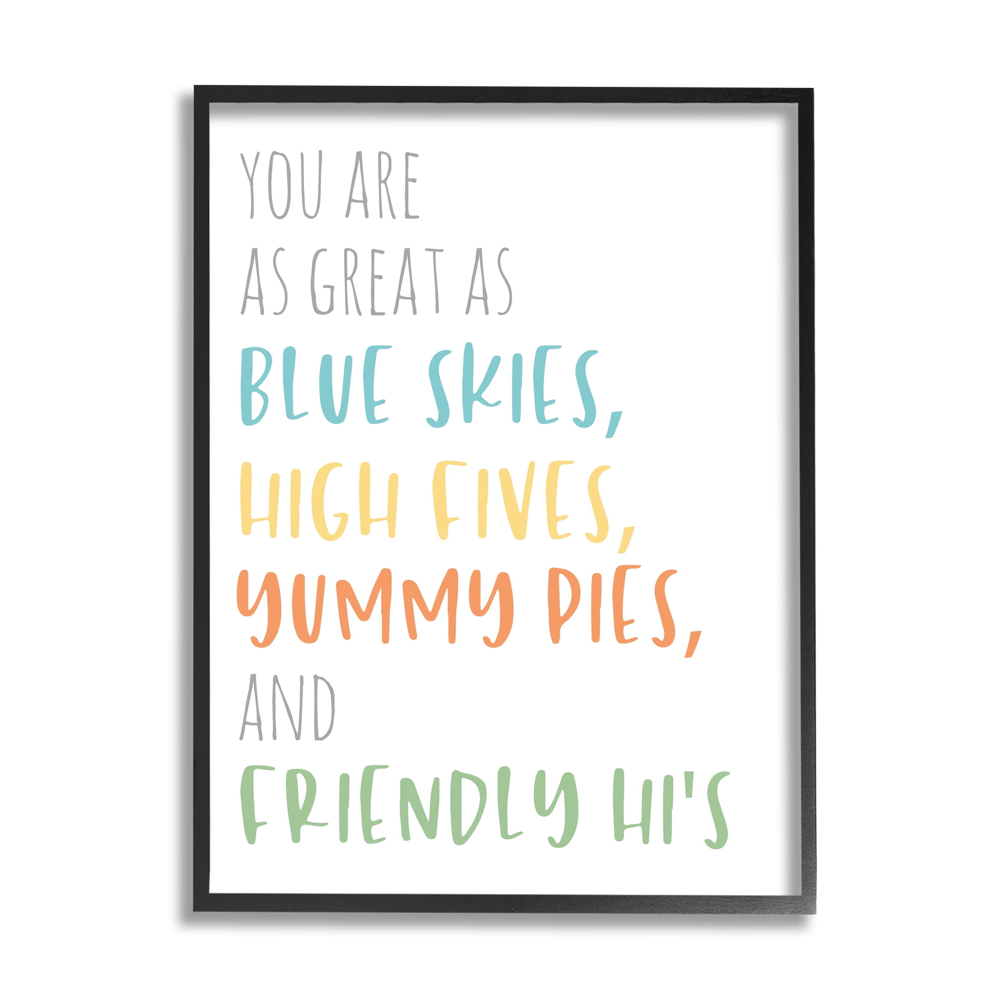Stupell Indtries As Great As Blue Skies Motivational Kid's Phrase,11 x 14,Design by Anna Quach