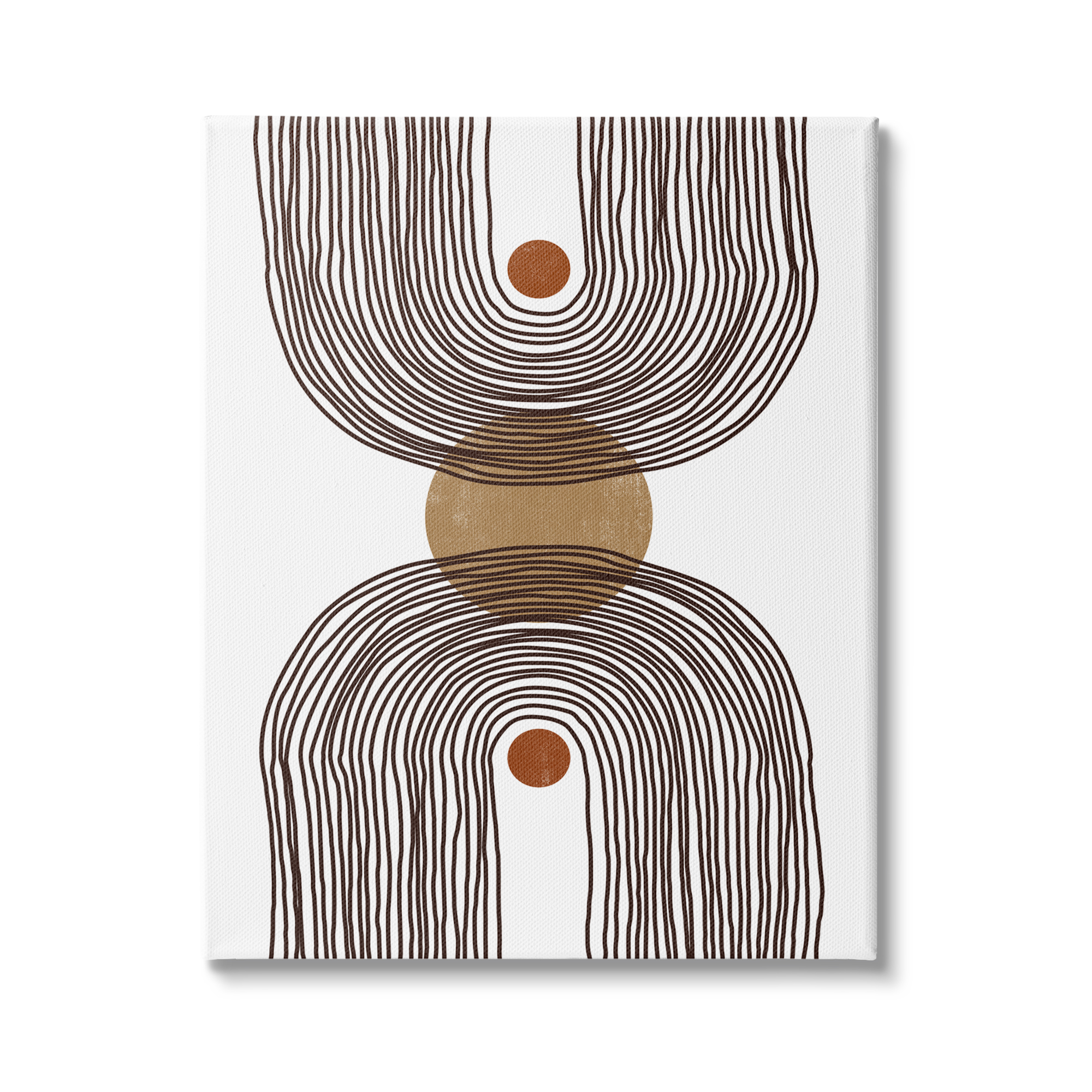 Stupell Indtries Asymmetrical Rainbow Reflection Abstract Round Shapes Brown White,24 x 30,Design by JJ Design Hoe LLC