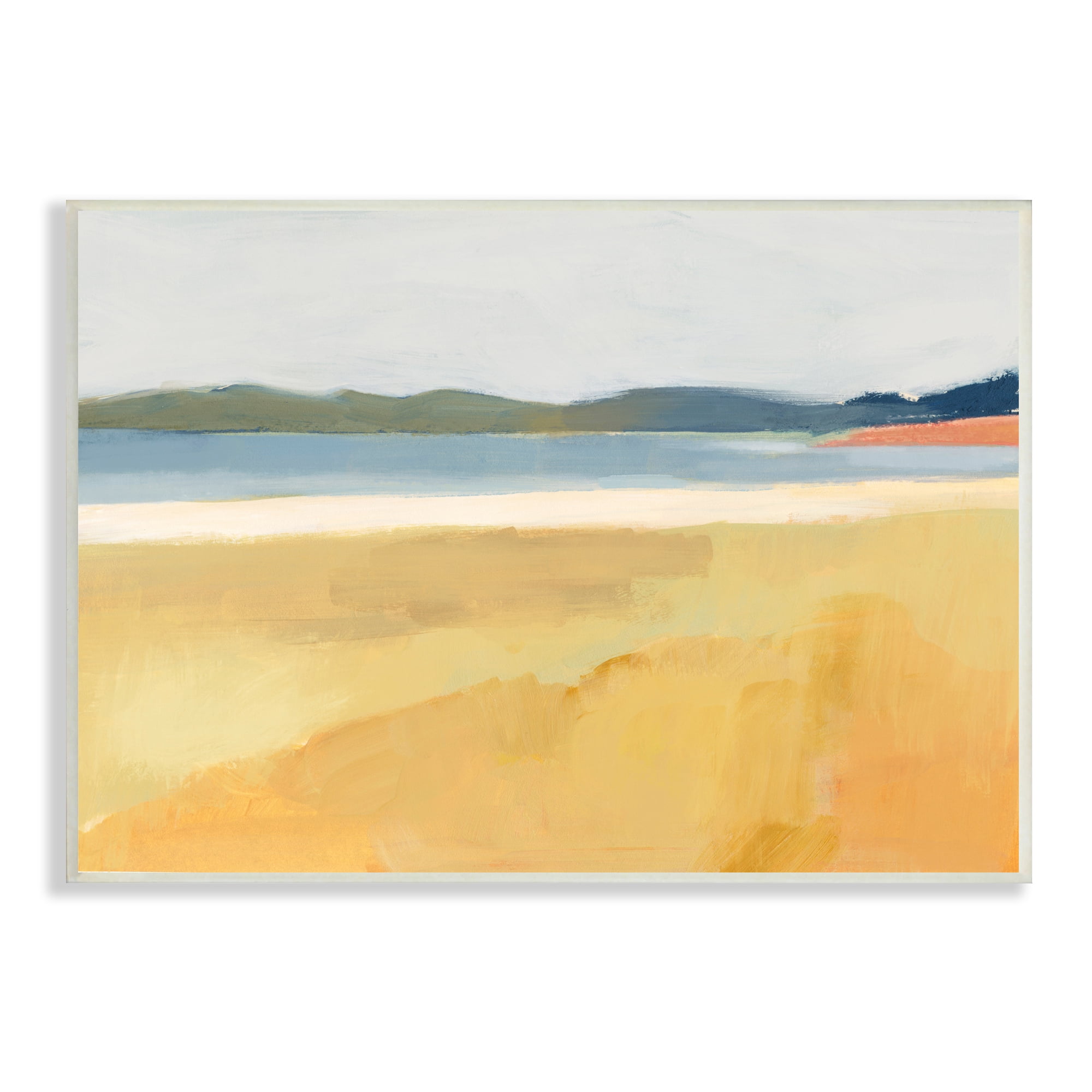 Stupell Indtries Autumn Grassy Field Lake Landscape Distant Rolling Hills,19 x 13,Design by Victoria Barnes&nbsp;