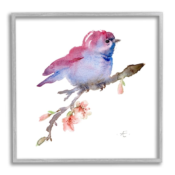 Stupell Indtries Baby Bird Blooming Spring Blossom Tree Branch ,24 x 24,Design by Verbrugge Watercolor