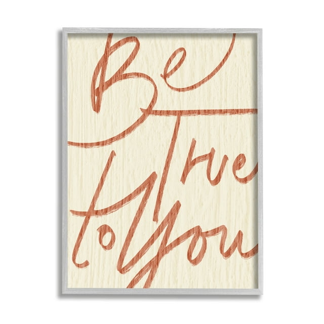 Stupell Indtries Be True to You Phrase Minimal Rtic Typography,11 x 14,Design by Daphne Polselli