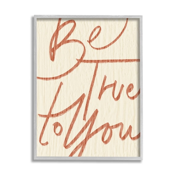 Stupell Indtries Be True to You Phrase Minimal Rtic Typography,11 x 14,Design by Daphne Polselli