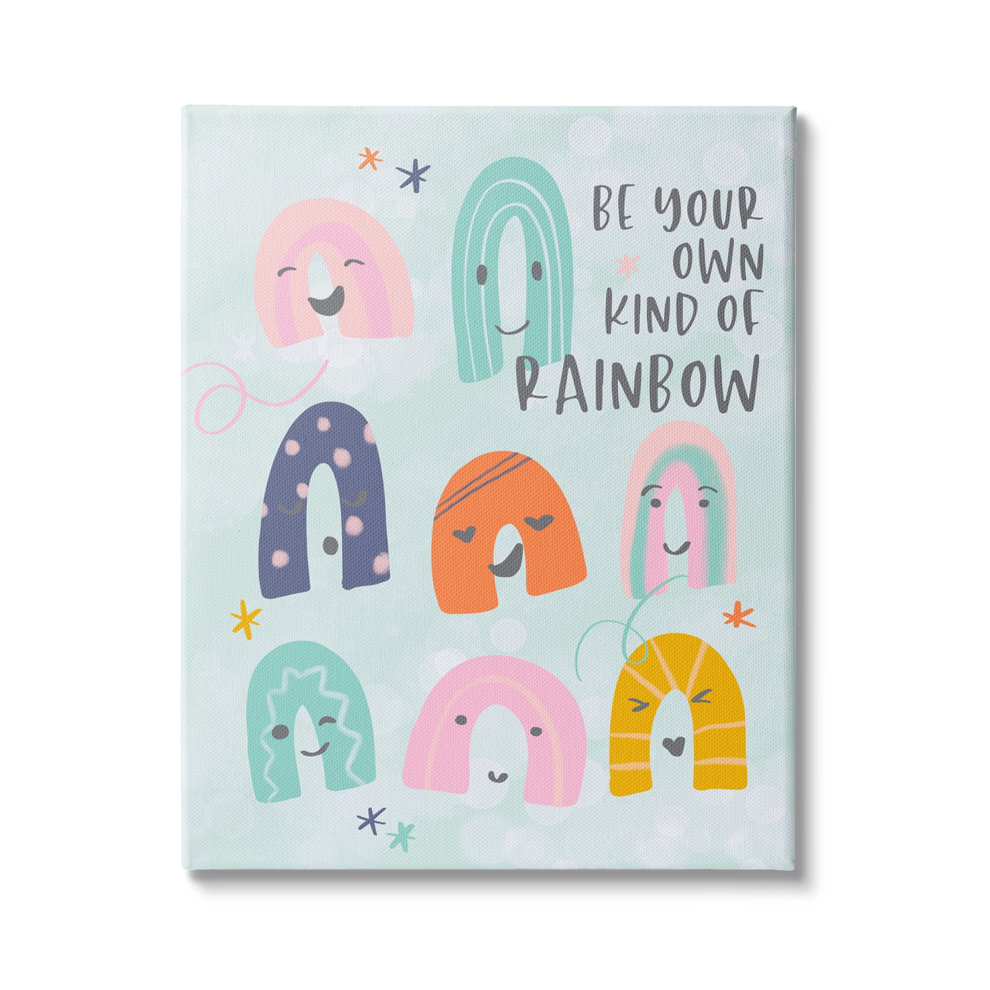 Stupell Indtries Be Your Own Rainbow Phrase Playful Kid's Illtration,16 x 20,Design by Anna Quach