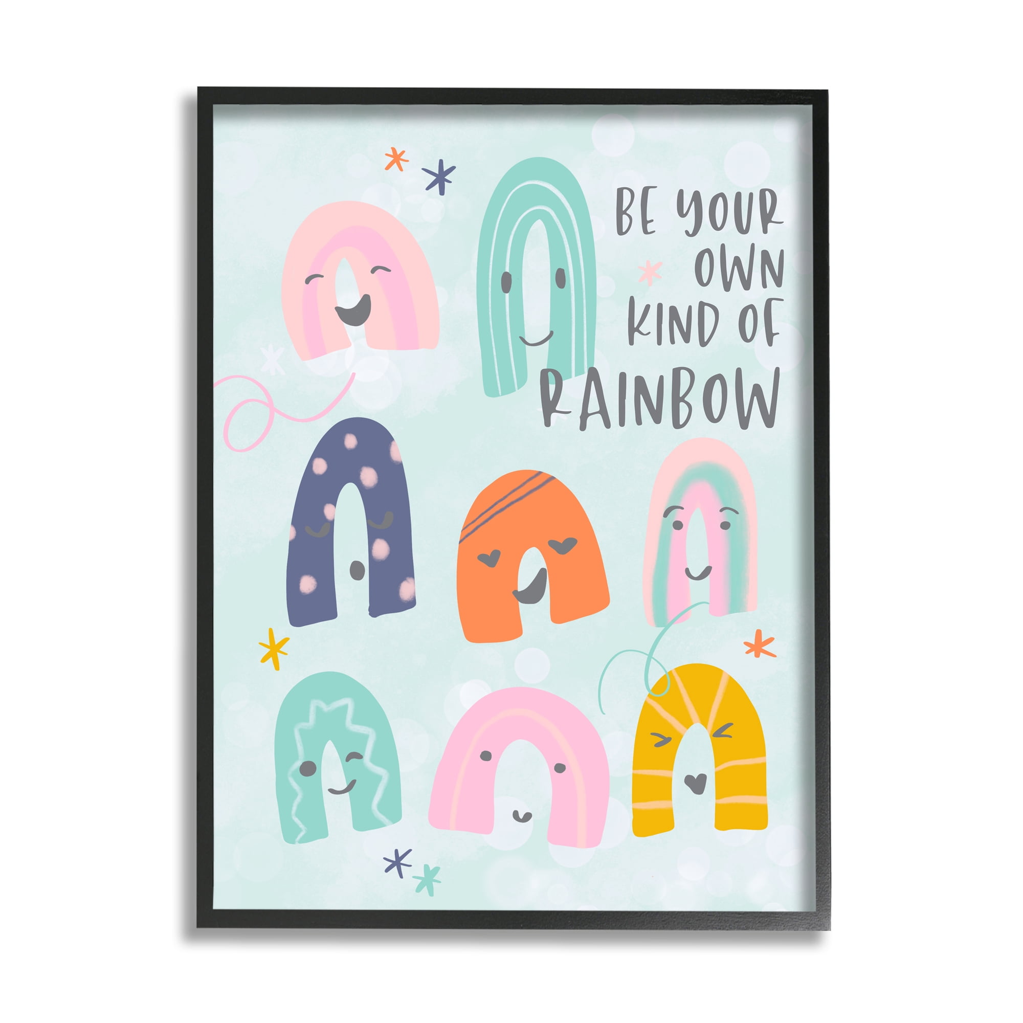 Stupell Indtries Be Your Own Rainbow Phrase Playful Kid's Illtration,24 x 30,Design by Anna Quach