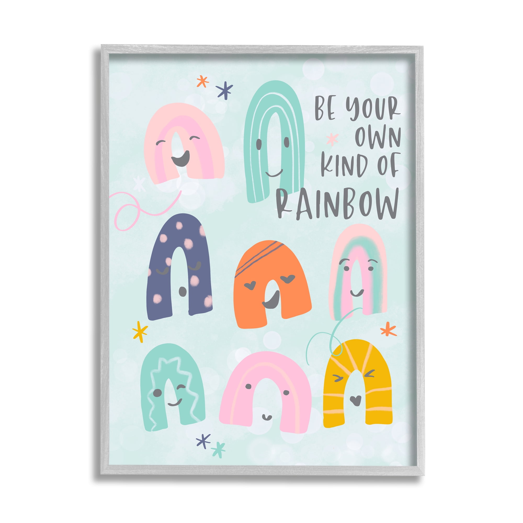Stupell Indtries Be Your Own Rainbow Phrase Playful Kid's Illtration,24 x 30,Design by Anna Quach