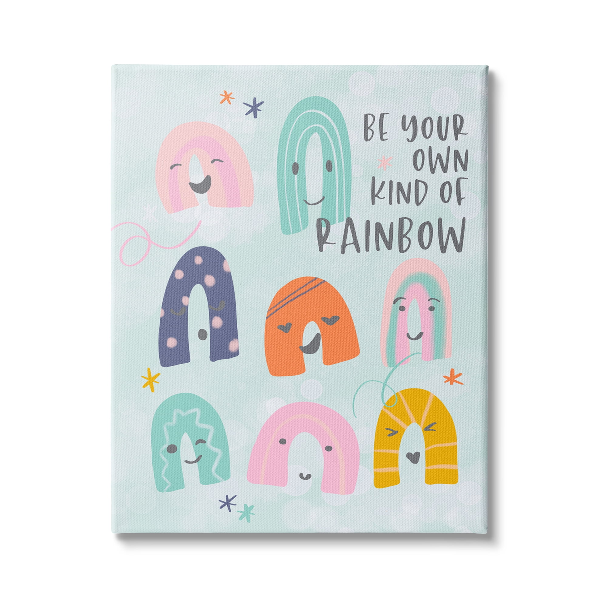 Stupell Indtries Be Your Own Rainbow Phrase Playful Kid's Illtration,30 x 40,Design by Anna Quach