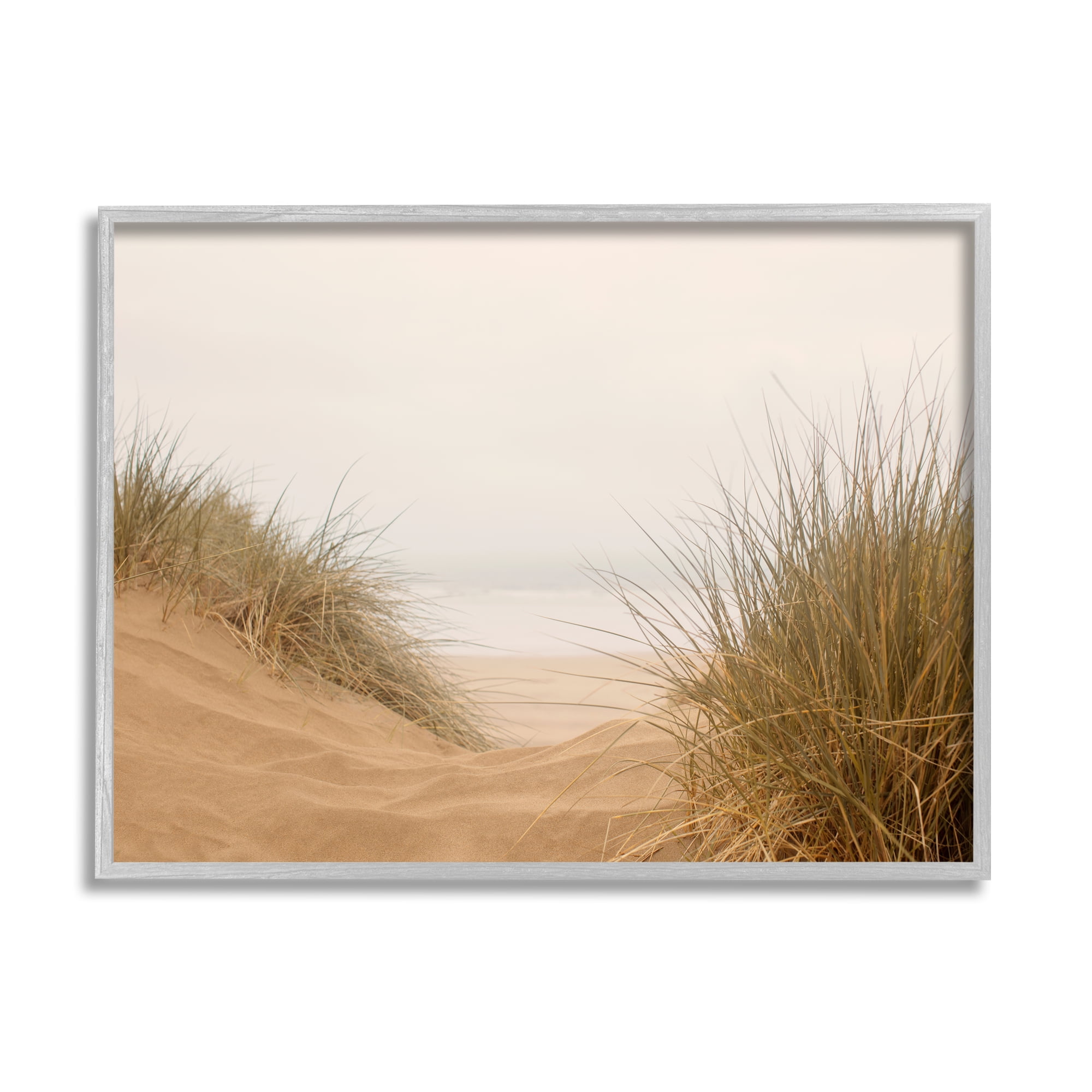 Stupell Indtries Beach Sand Dune Path Tall Grass Muted Sky,30 x 24,Design by Ian Winstanley