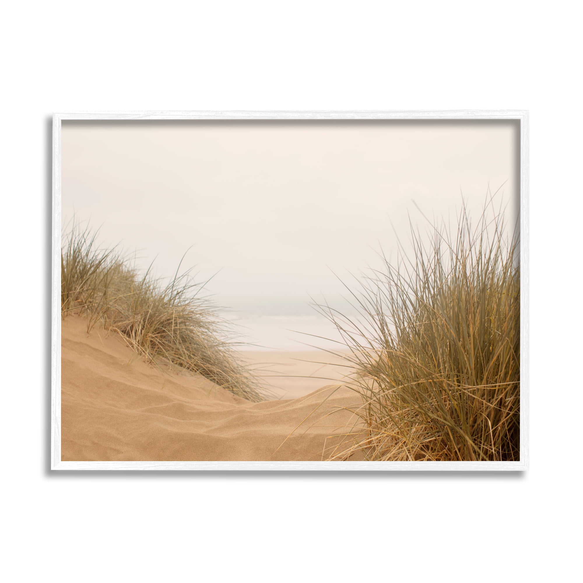 Stupell Indtries Beach Sand Dune Path Tall Grass Muted Sky,30 x 24,Design  by Ian Winstanley 
