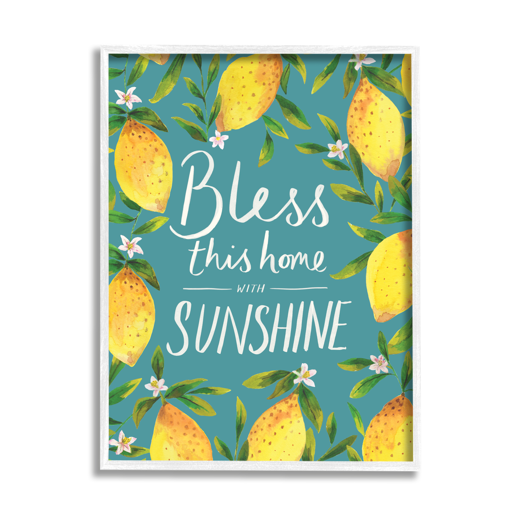 Stupell Indtries Bless This Home with Sunshine Phrase Spring Lemons,11 x 14,Design by Heather McLaughlin