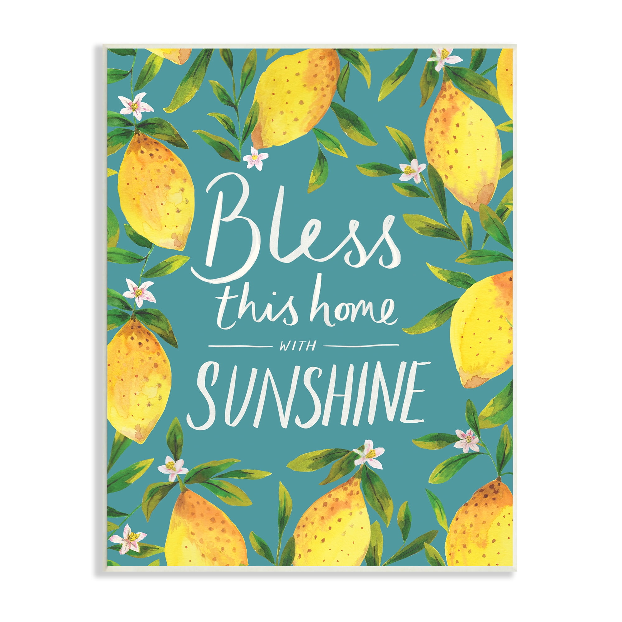 Stupell Indtries Bless This Home with Sunshine Phrase Spring Lemons,13 x 19,Design by Heather McLaughlin