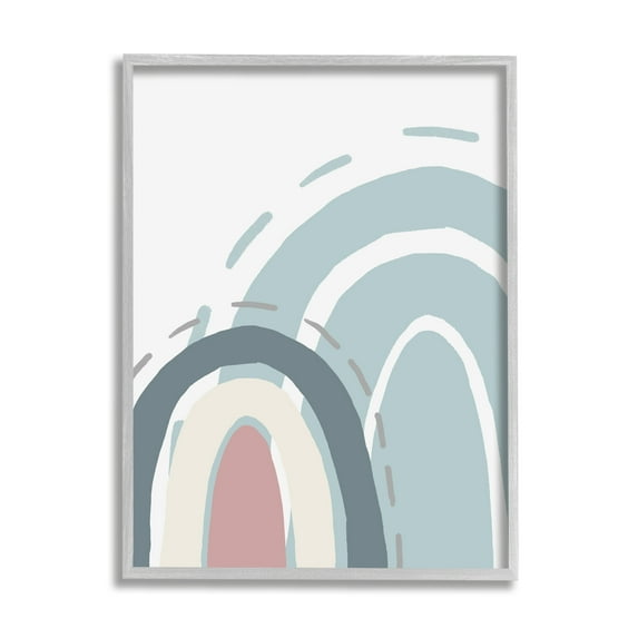 Stupell Indtries Blue Double Rainbow Abstract Soft Neutral Sky,11 x 14,Design by Kali Wilson