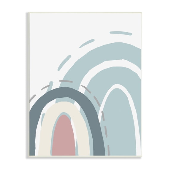 Stupell Indtries Blue Double Rainbow Abstract Soft Neutral Sky,13 x 19,Design by Kali Wilson