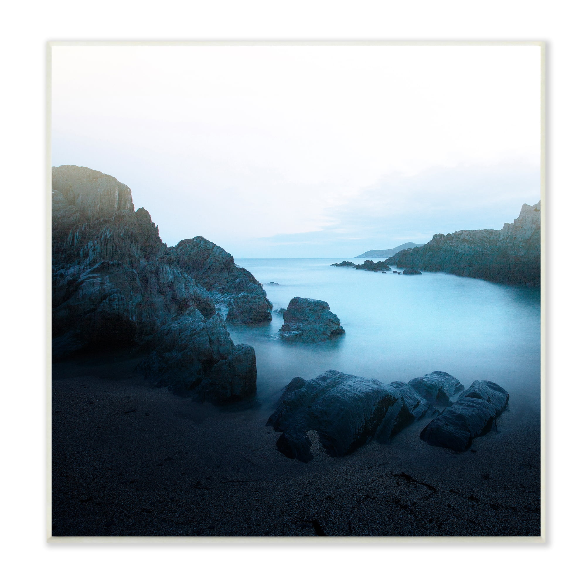 Stupell Indtries Blue Ocean Cove Cliff Landscape Morning Misty Sky,12 x 12,Design by Ian Winstanley