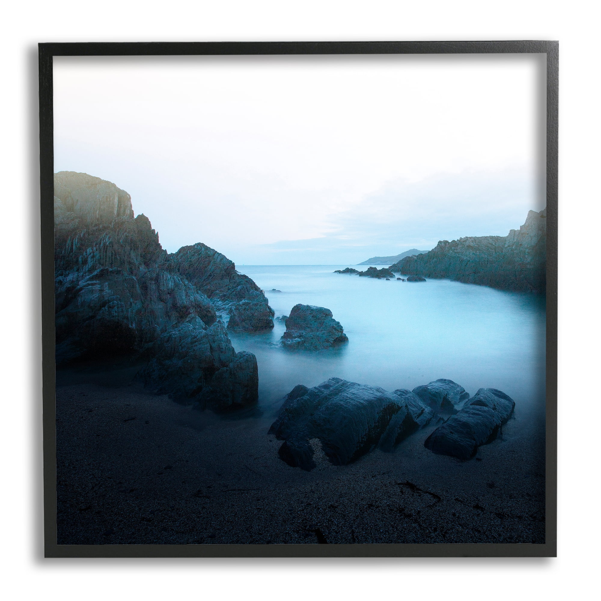 Stupell Indtries Blue Ocean Cove Cliff Landscape Morning Misty Sky,17 x 30,Design by Ian Winstanley