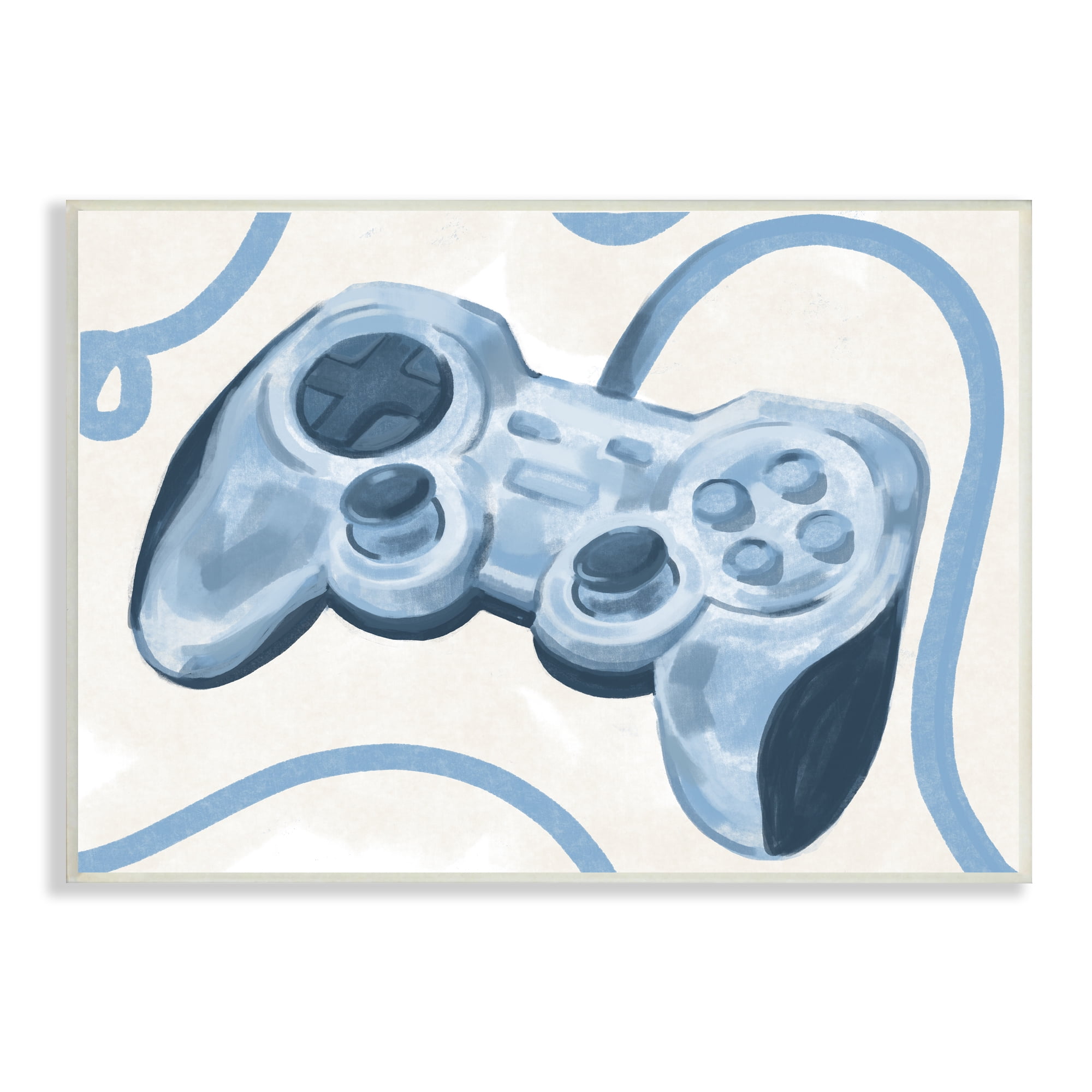 Stupell Indtries Blue Video Game Controller Soft Vintage Design,19 x 13,Design by Daphne Polselli