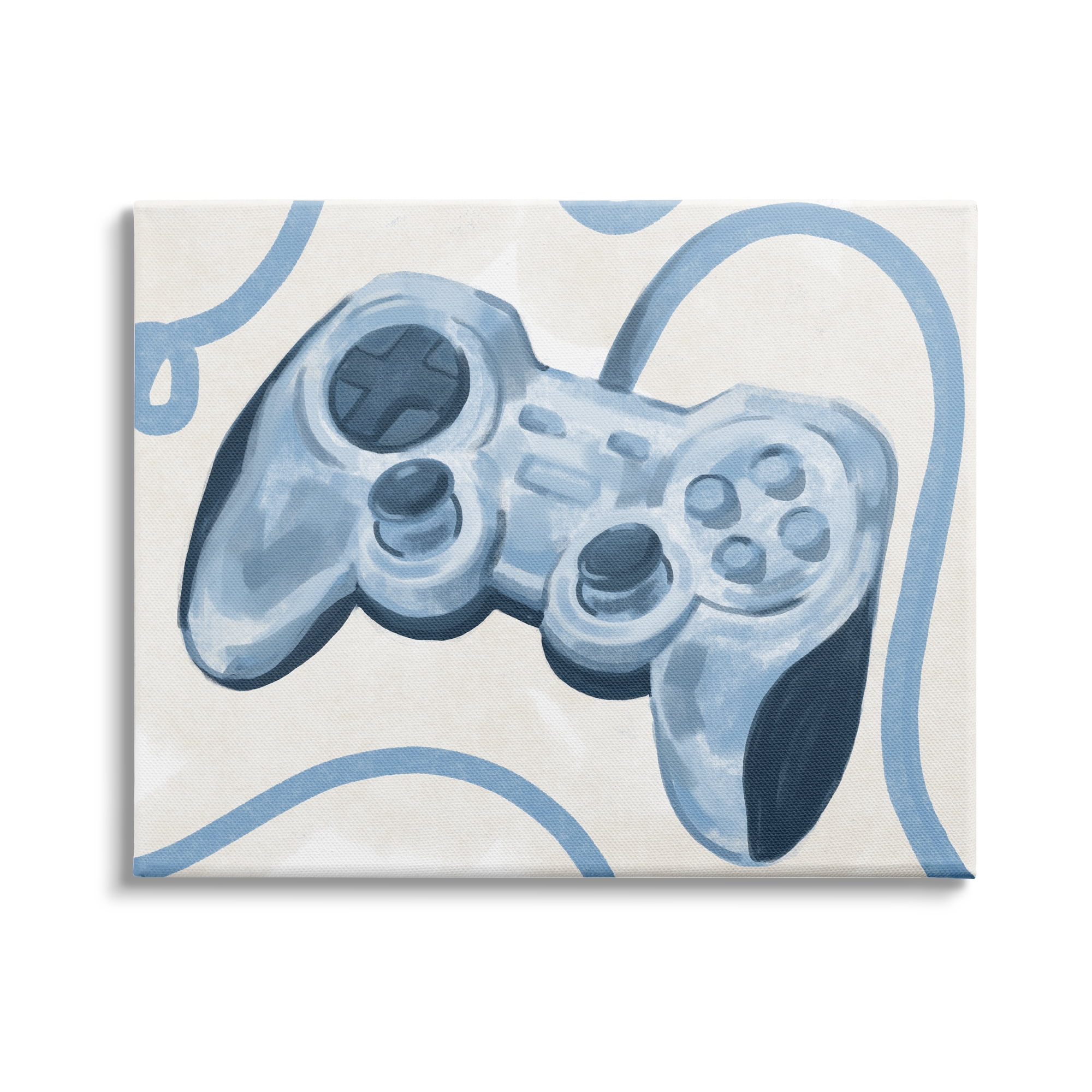 Stupell Indtries Blue Video Game Controller Soft Vintage Design,30 x 24,Design by Daphne Polselli