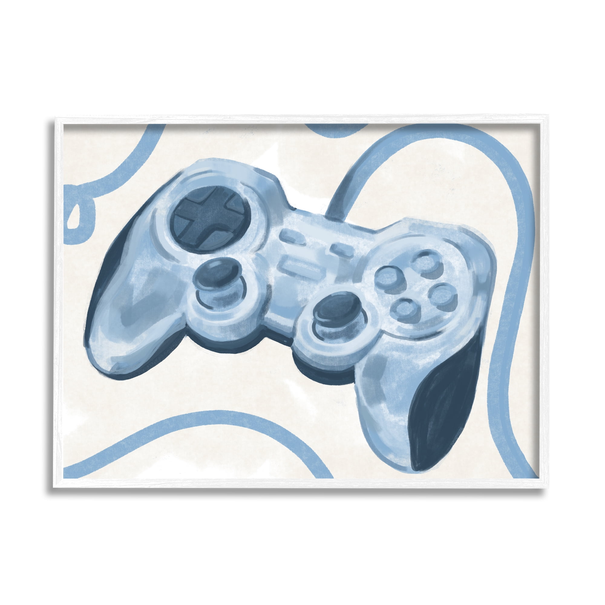 Stupell Indtries Blue Video Game Controller Soft Vintage Design,30 x 24,Design by Daphne Polselli