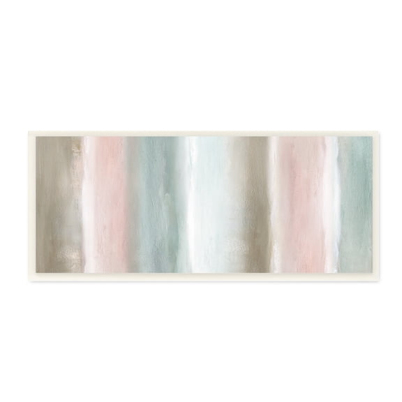 Stupell Indtries Blurred Striped Shape Abstraction Soft Pastel Pink Green,17 x 7,Design by Nan