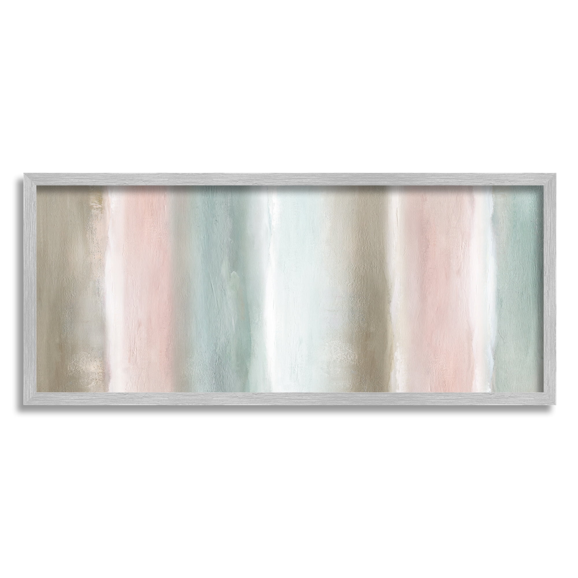 Stupell Indtries Blurred Striped Shape Abstraction Soft Pastel Pink Green,24 x 10,Design by Nan