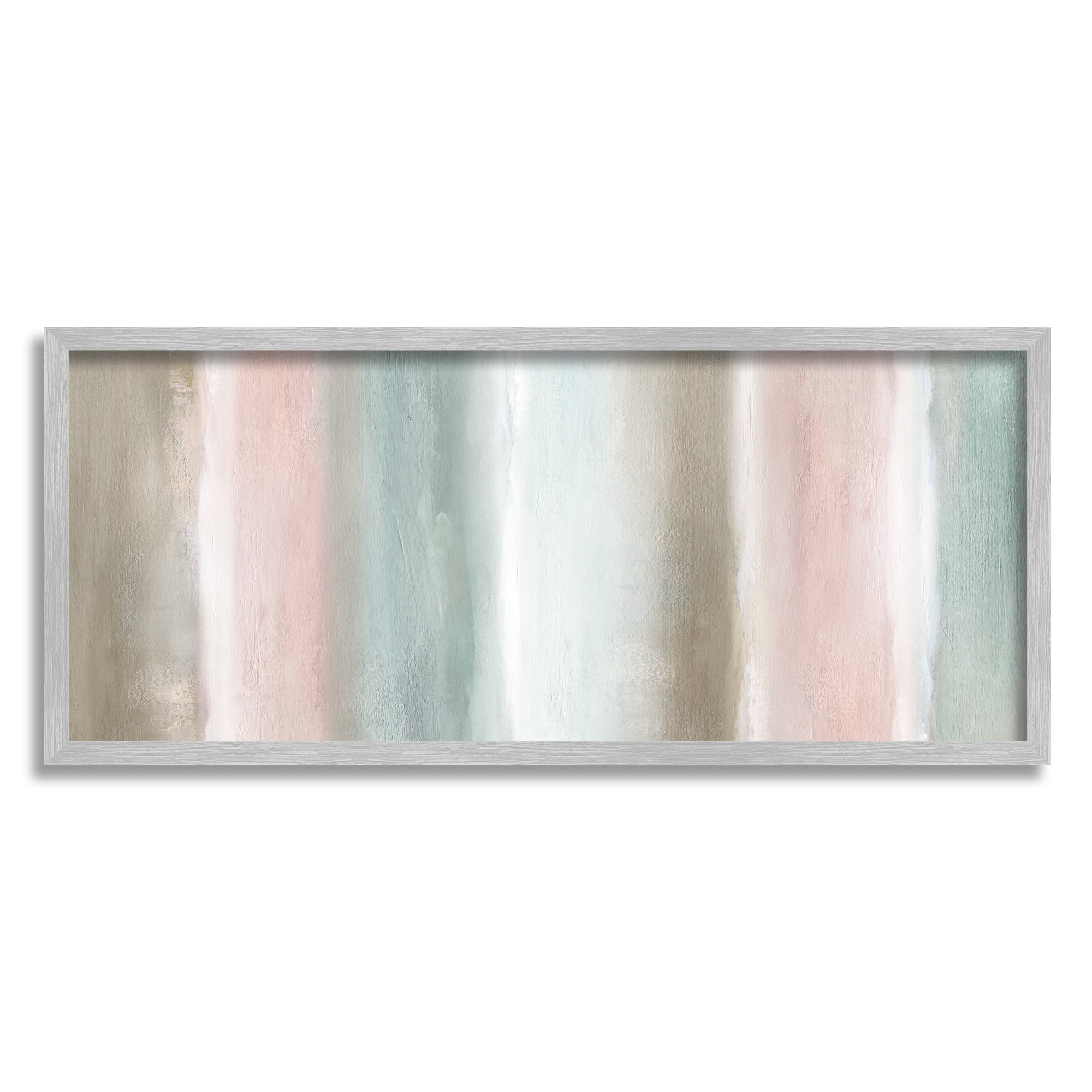 Stupell Indtries Blurred Striped Shape Abstraction Soft Pastel Pink Green,30 x 13,Design by Nan