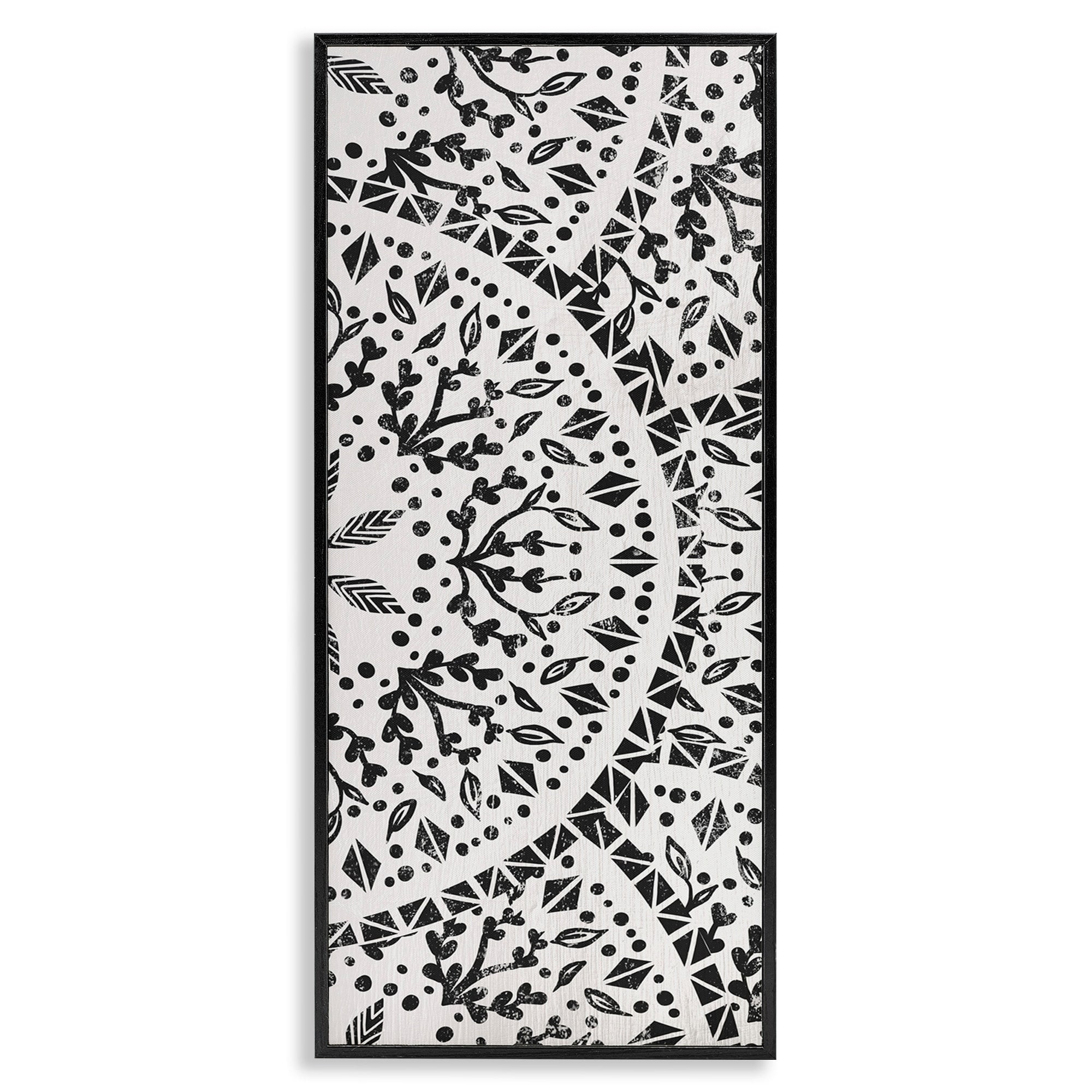 Stupell Indtries Boho Fractal Pattern Study Vintage Style Distressed Botanicals,10 x 24,Design by Daphne Polselli