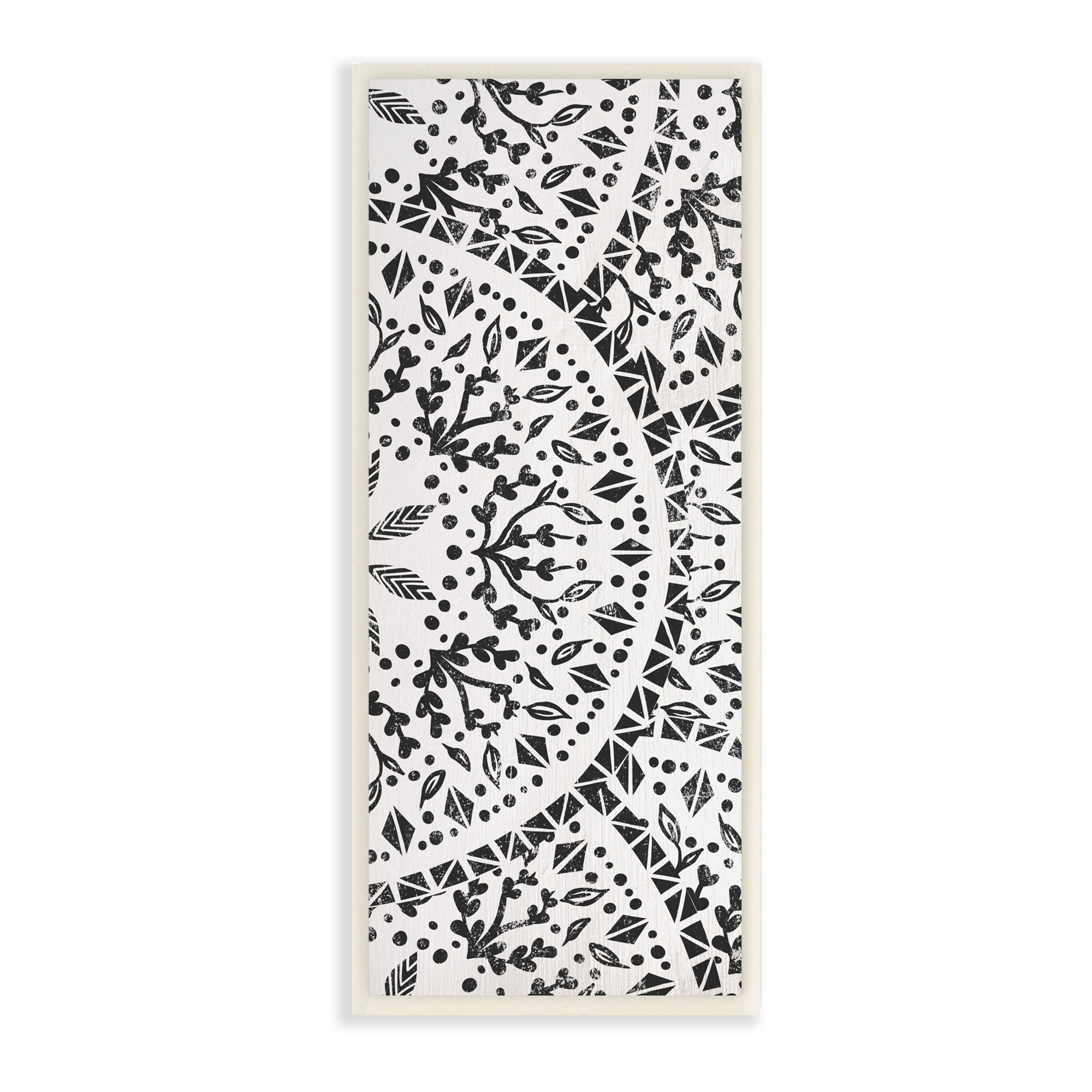 Stupell Indtries Boho Fractal Pattern Study Vintage Style Distressed Botanicals,7 x 17,Design by Daphne Polselli