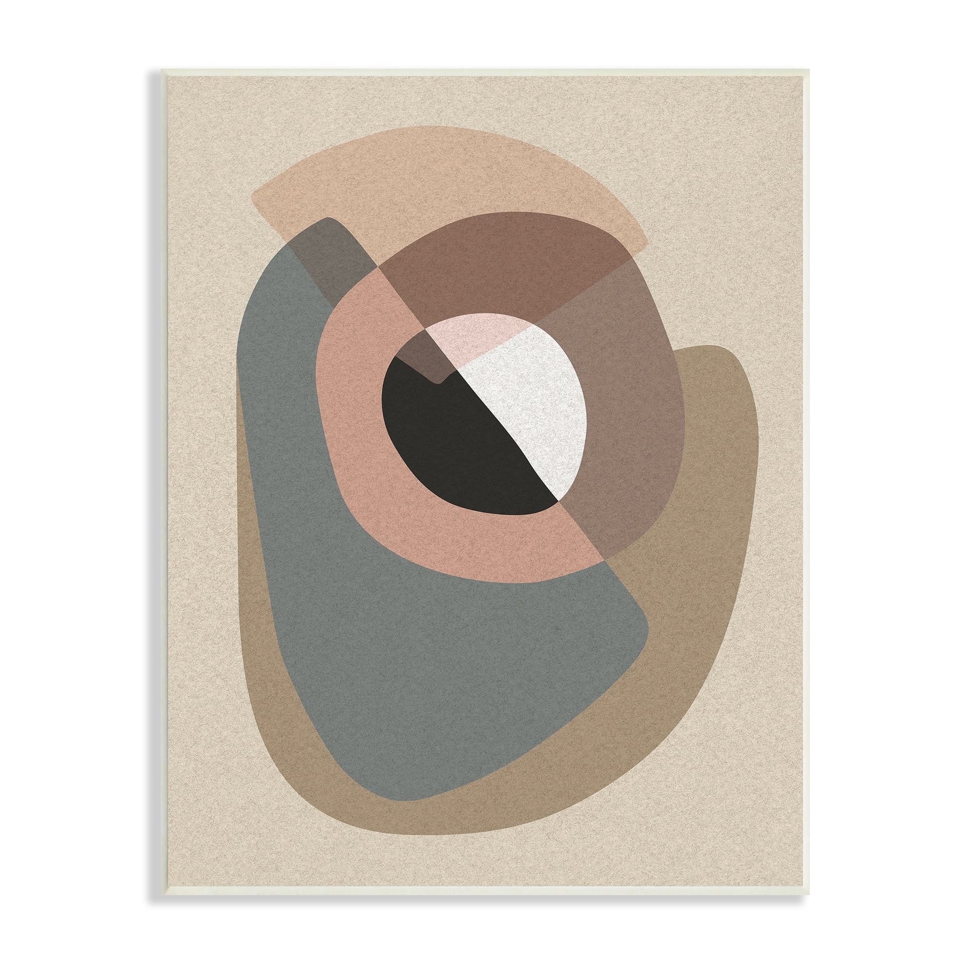 Stupell Indtries Boho Shapes Abstract Collage Pink Grey Brown Arrangement,10 x 15,Design by Design Fabrikken