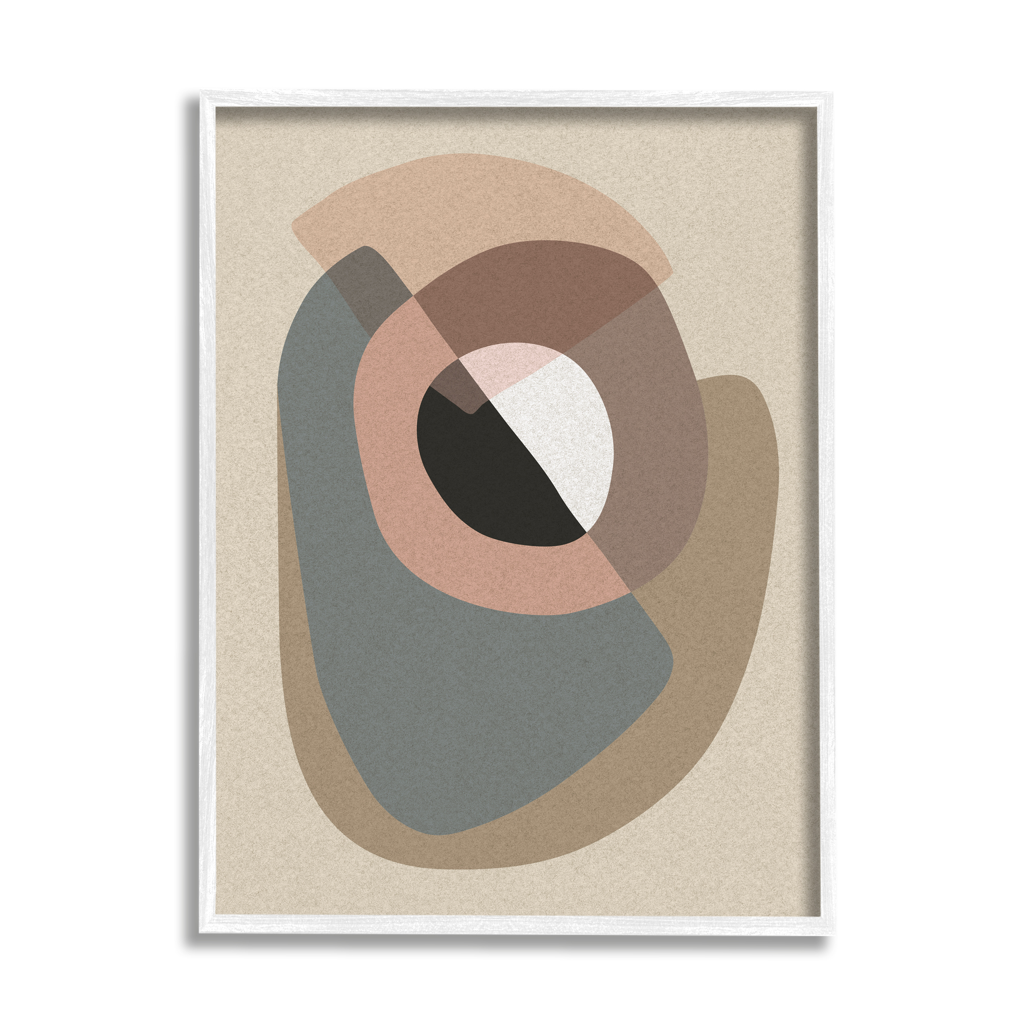 Stupell Indtries Boho Shapes Abstract Collage Pink Grey Brown Arrangement,16 x 20,Design by Design Fabrikken
