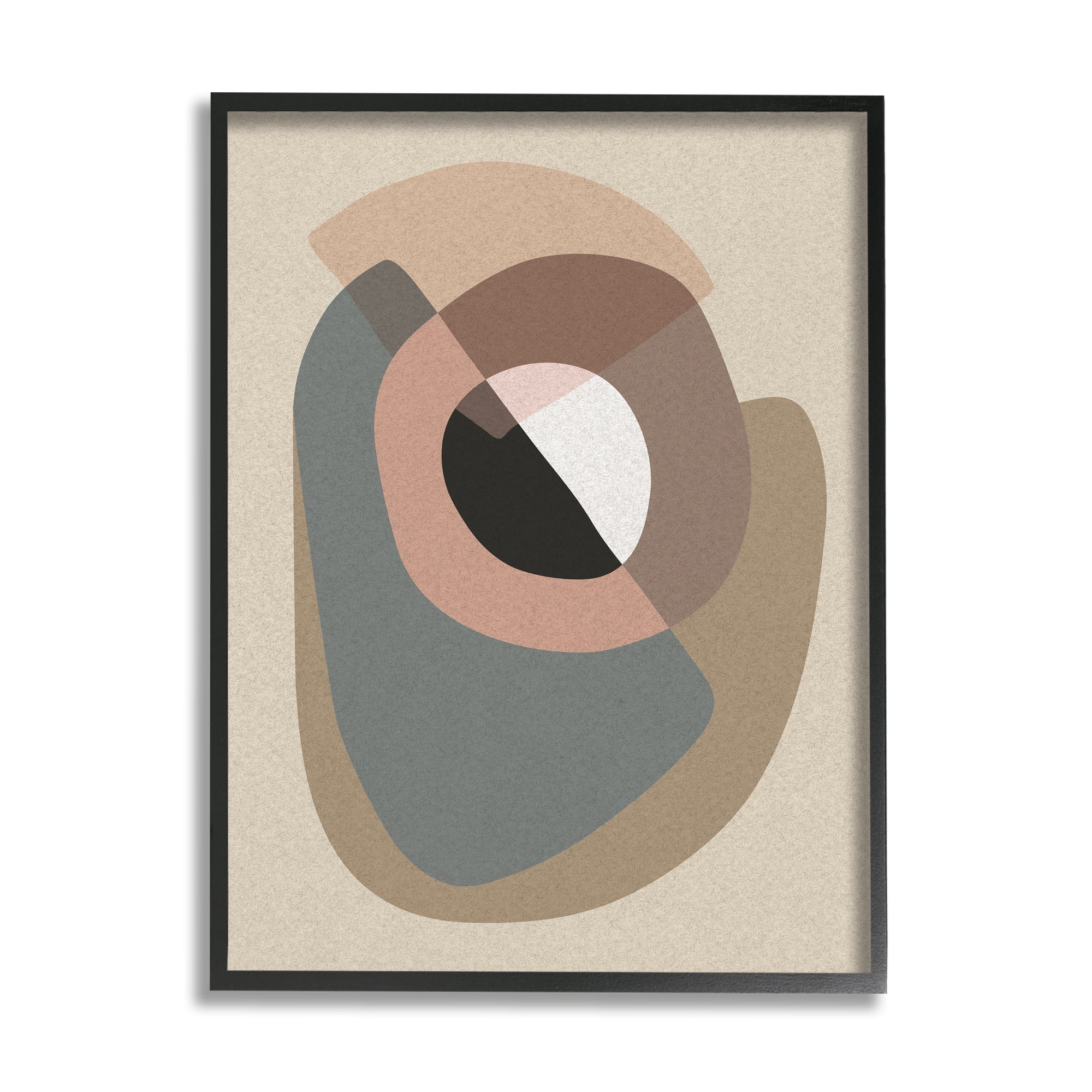 Stupell Indtries Boho Shapes Abstract Collage Pink Grey Brown Arrangement,24 x 30,Design by Design Fabrikken