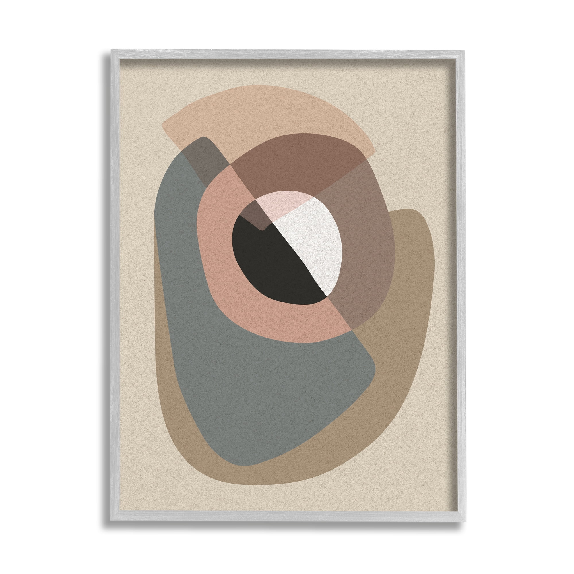 Stupell Indtries Boho Shapes Abstract Collage Pink Grey Brown Arrangement,24 x 30,Design by Design Fabrikken
