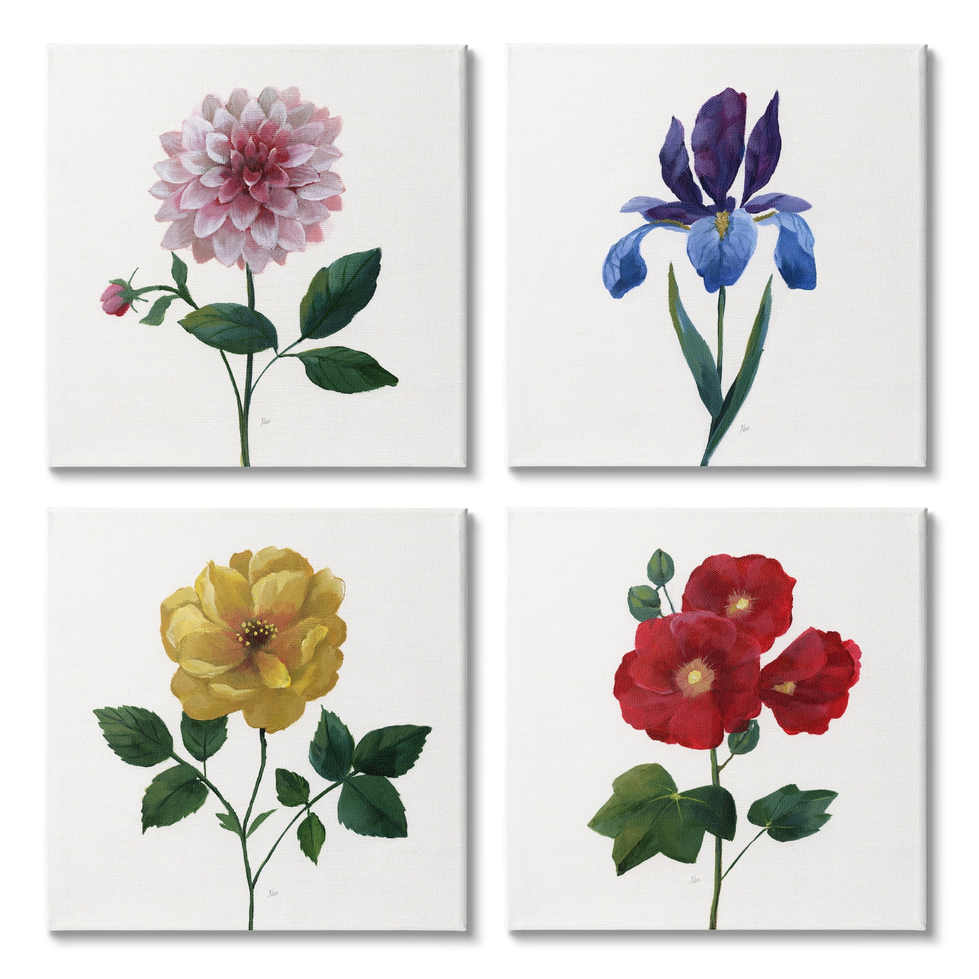 Stupell Indtries Bold Florals Blossoming Poppy Iris Dahlia Spring Flowers,17 x 17,Design by Nan