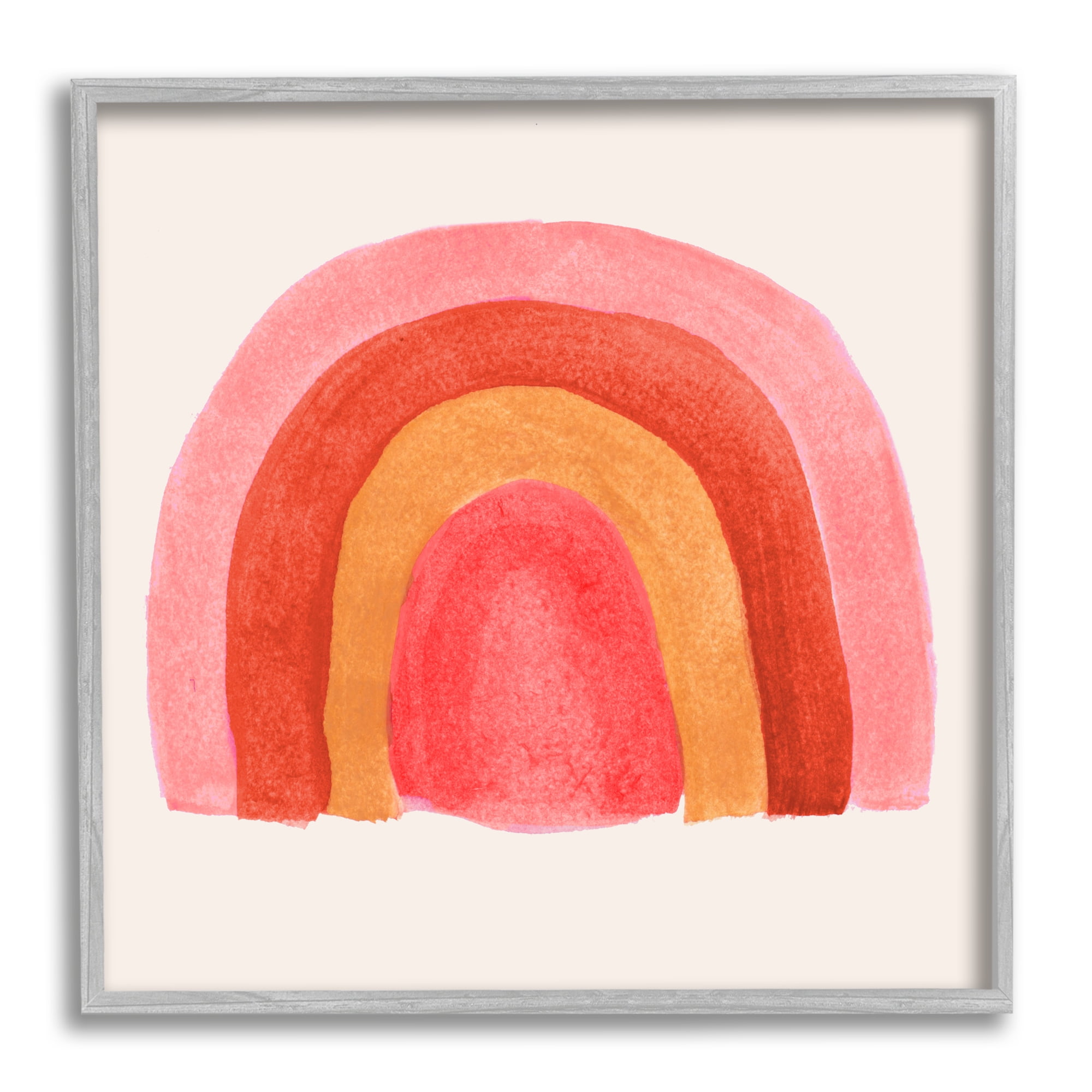 Stupell Indtries Bold Red Pink Rainbow Four Layered Arches,17 x 17,Design by Emily Navas