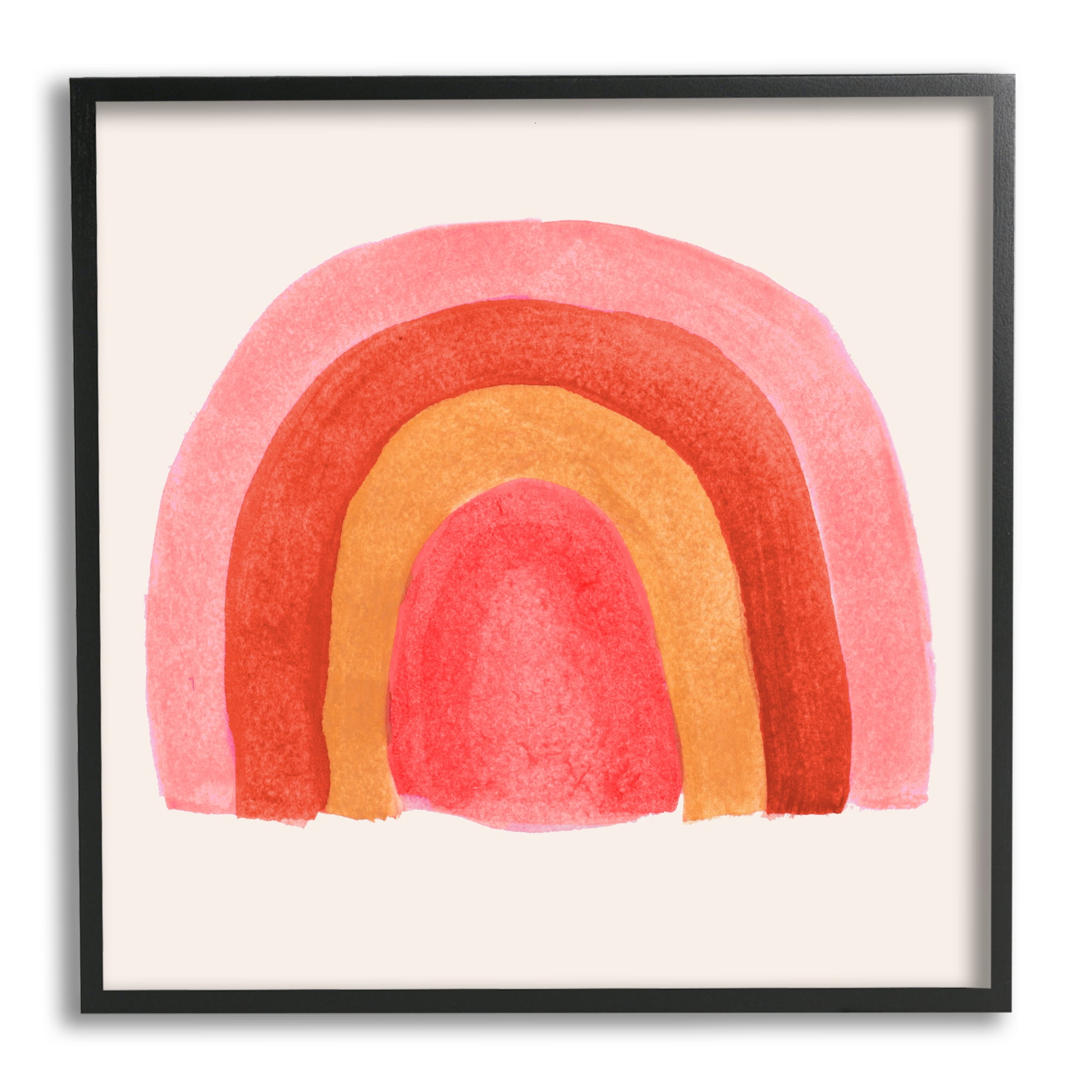 Stupell Indtries Bold Red Pink Rainbow Four Layered Arches,24 x 24,Design by Emily Navas