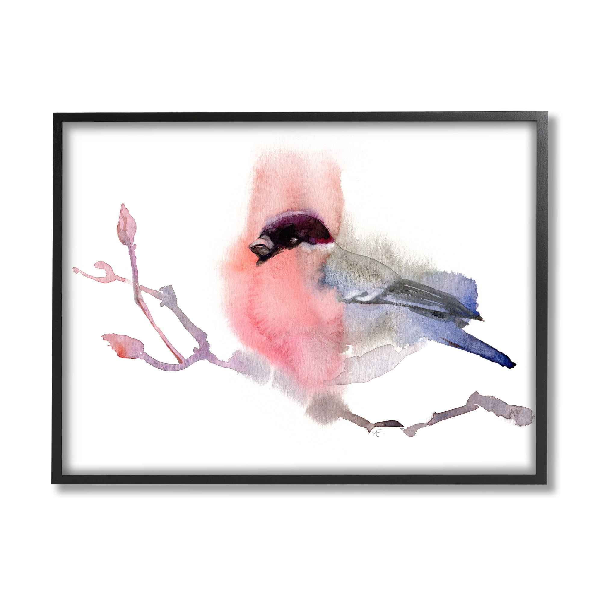 Stupell Indtries Bullfinch on Empty Tree Branch Abstract Song Bird,14 x 11,Design by Verbrugge Watercolor