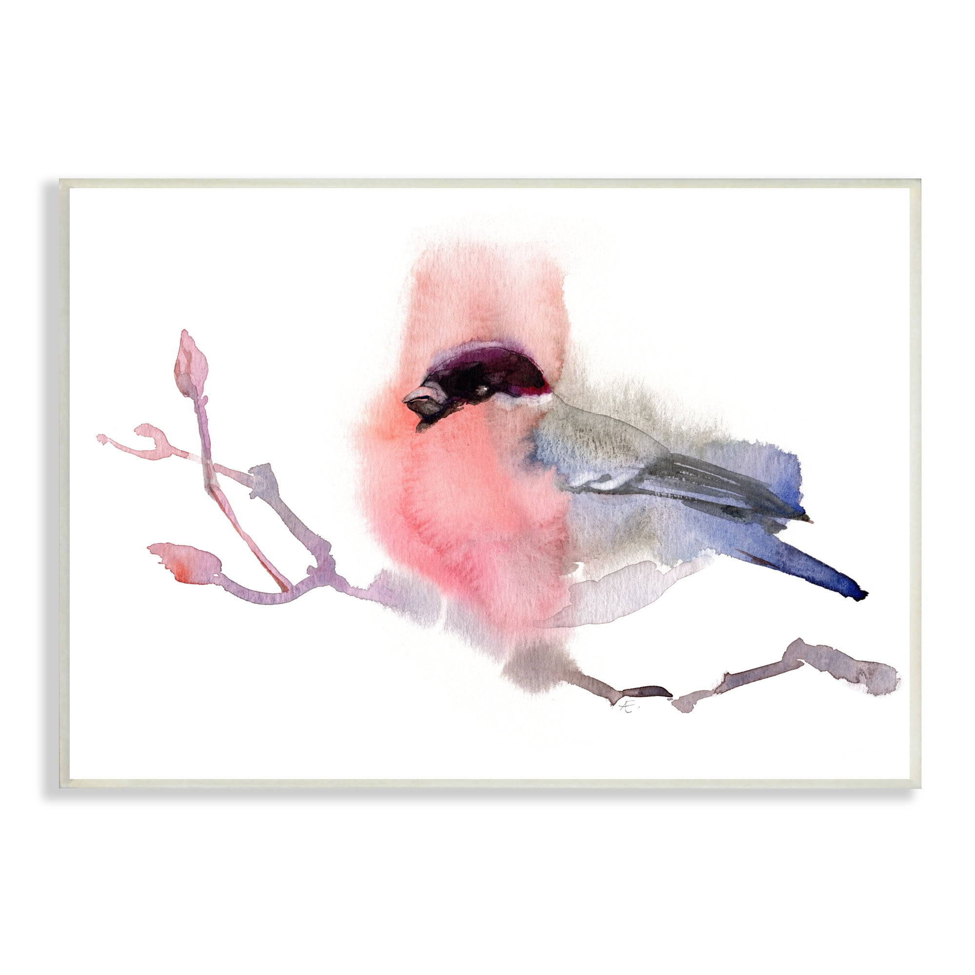 Stupell Indtries Bullfinch on Empty Tree Branch Abstract Song Bird,19 x 13,Design by Verbrugge Watercolor