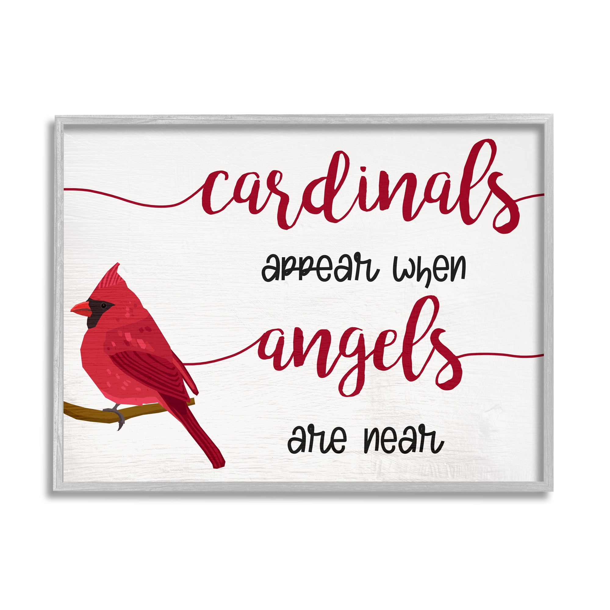 Stupell Indtries Cardinals Appear when Angels are Near Sympathetic Phrase,20 x 16,Design by Daphne Polselli