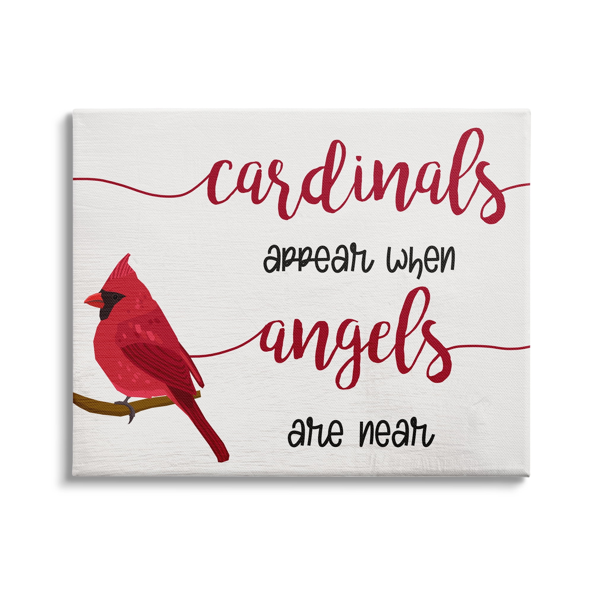 Stupell Indtries Cardinals Appear when Angels are Near Sympathetic Phrase,40 x 30,Design by Daphne Polselli