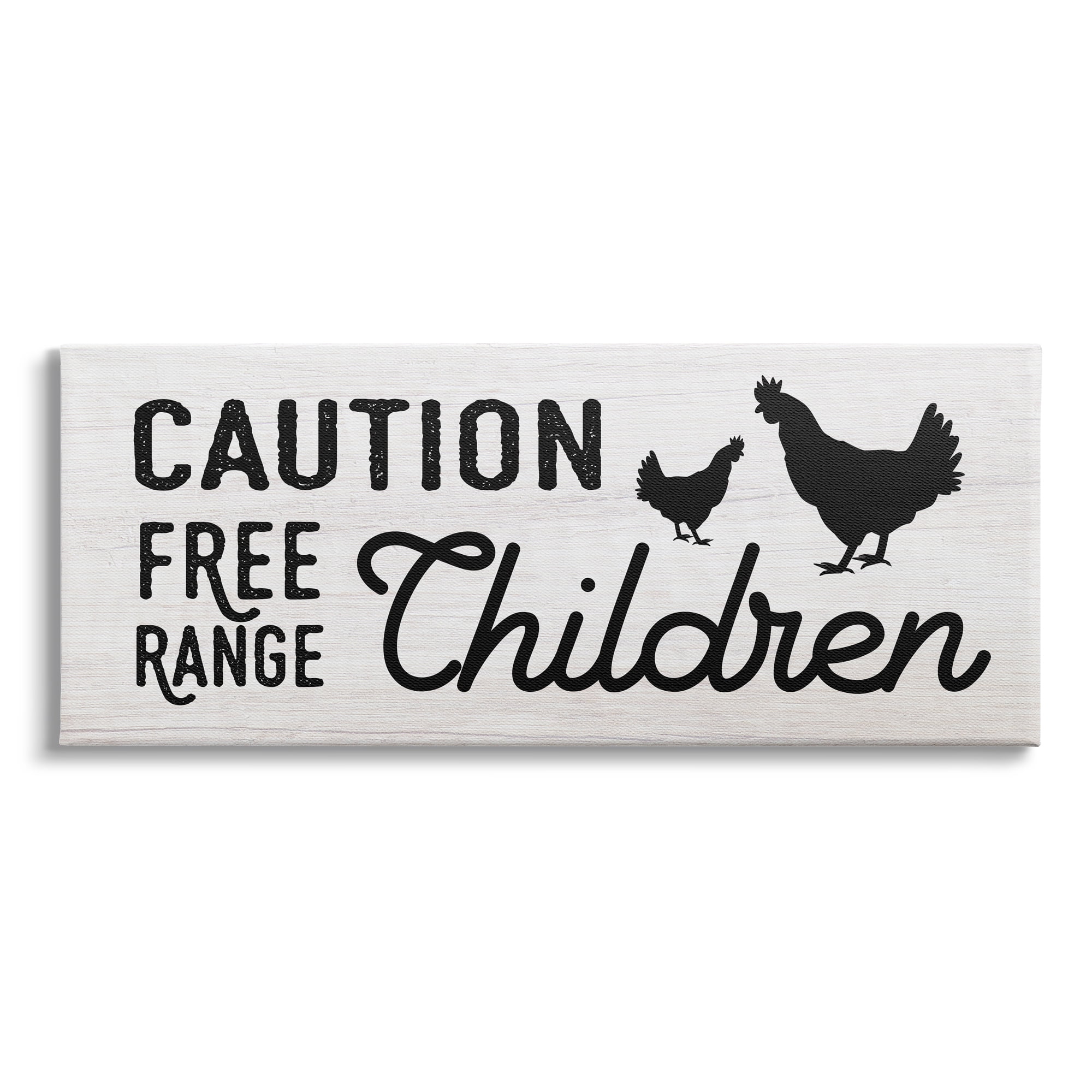 Stupell Indtries Caution Free Range Children Sign Family Farm Birds,40 x 17,Design by Daphne Polselli