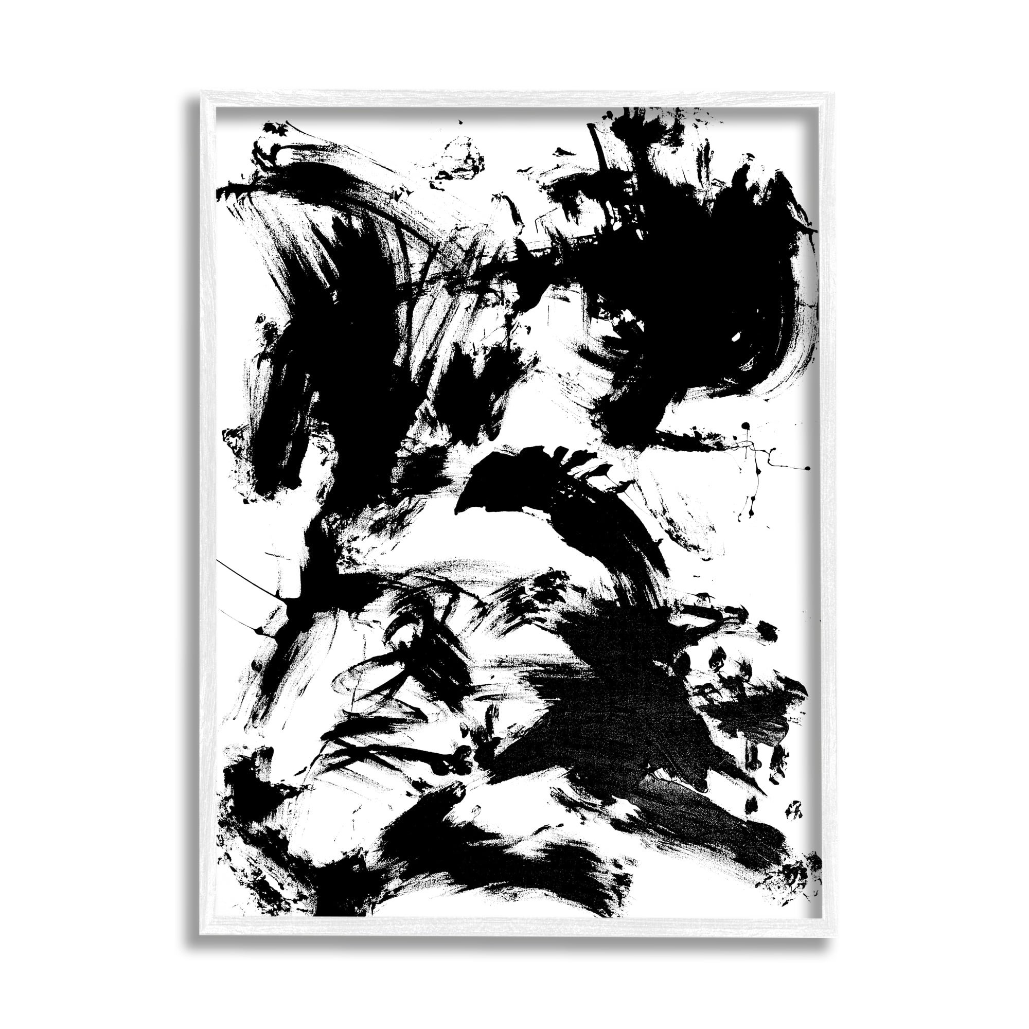 Stupell Indtries Chaotic Black Splattered Paint Abstraction By Movement,11 x 14,Design by Allan Friedlander